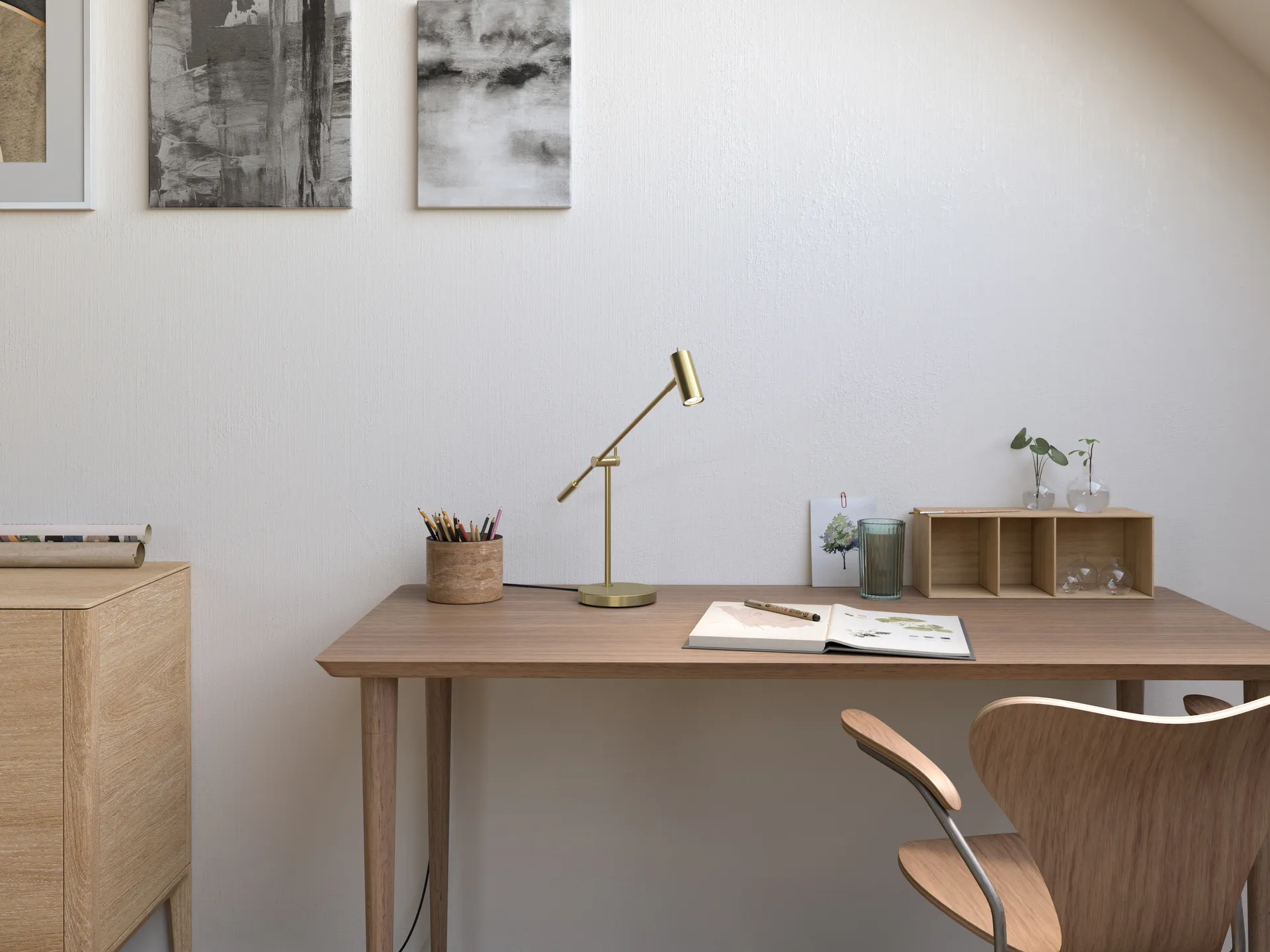 Cato table lamp 48 -5 cm, Polished brass Belid