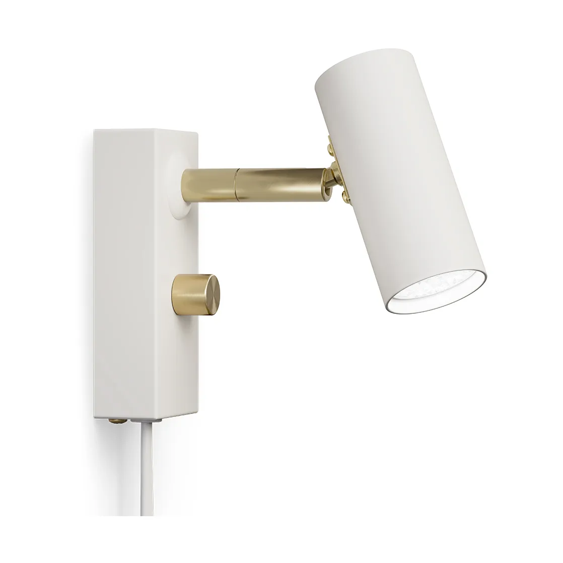 Cato wall lamp, Matte white-polished brass Belid