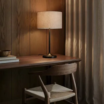 Soft table lamp - Linen natural-metallic bronze, Ø34x64 cm - Belid