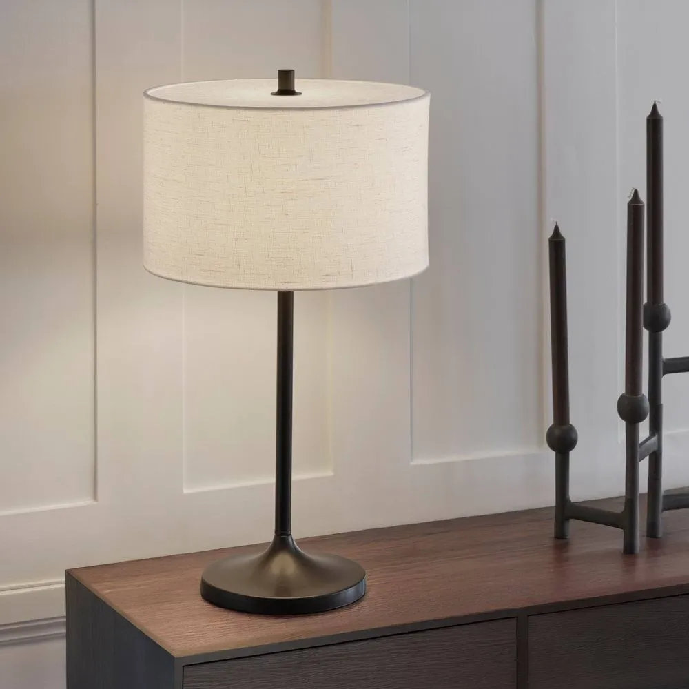 Soft table lamp, Linen white-metallic bronze, Ø34x64 cm Belid