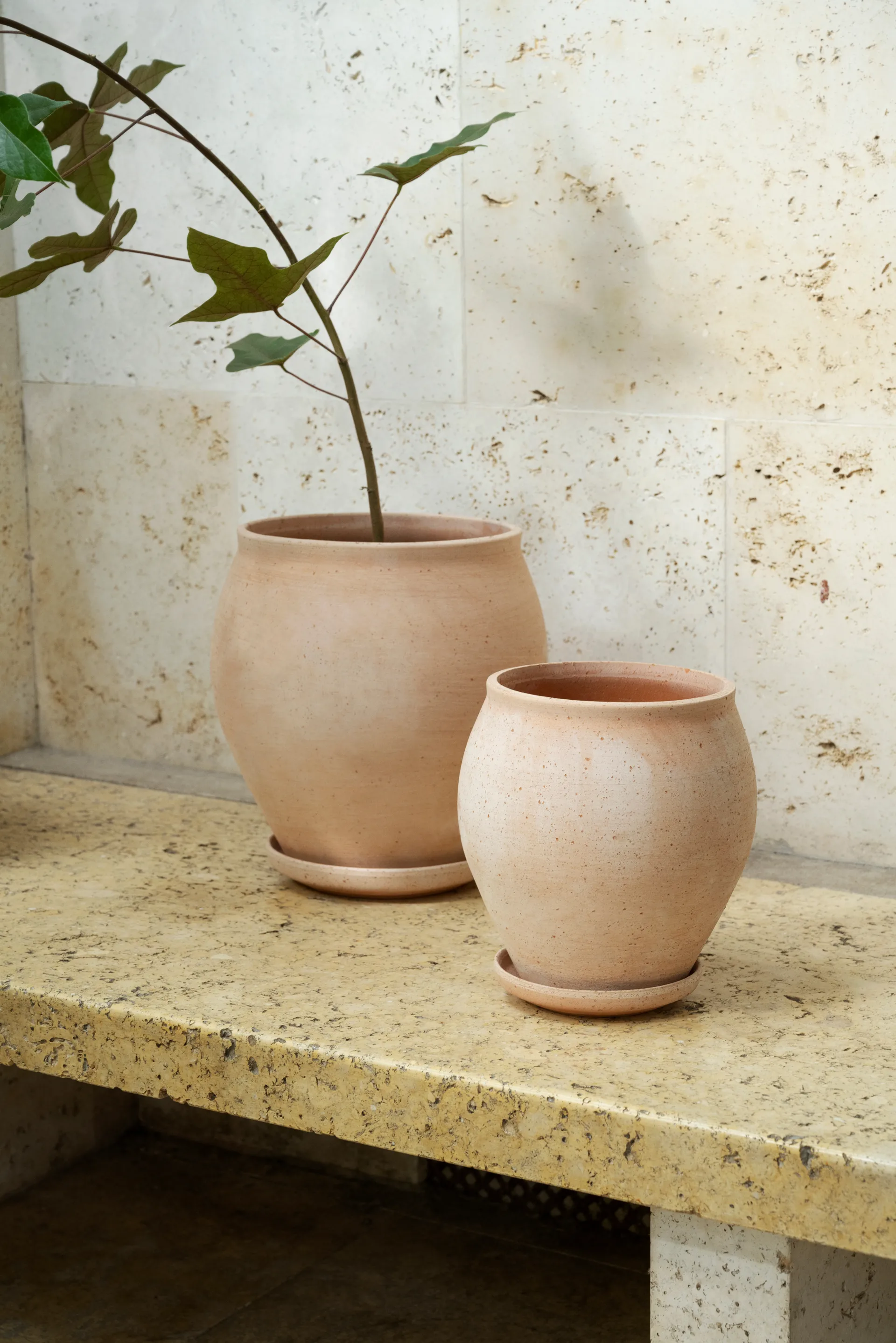 Delphi pot with saucer, 2 pieces, Pink, Ø20 cm Bergs Potter