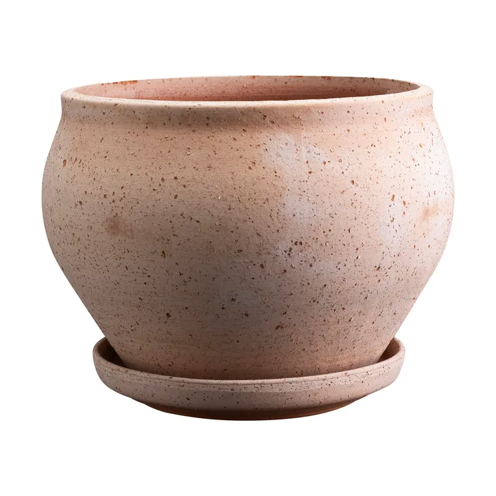 Delphi pot with saucer, 2 pieces - Pink, Ø24 cm, low - Bergs Potter