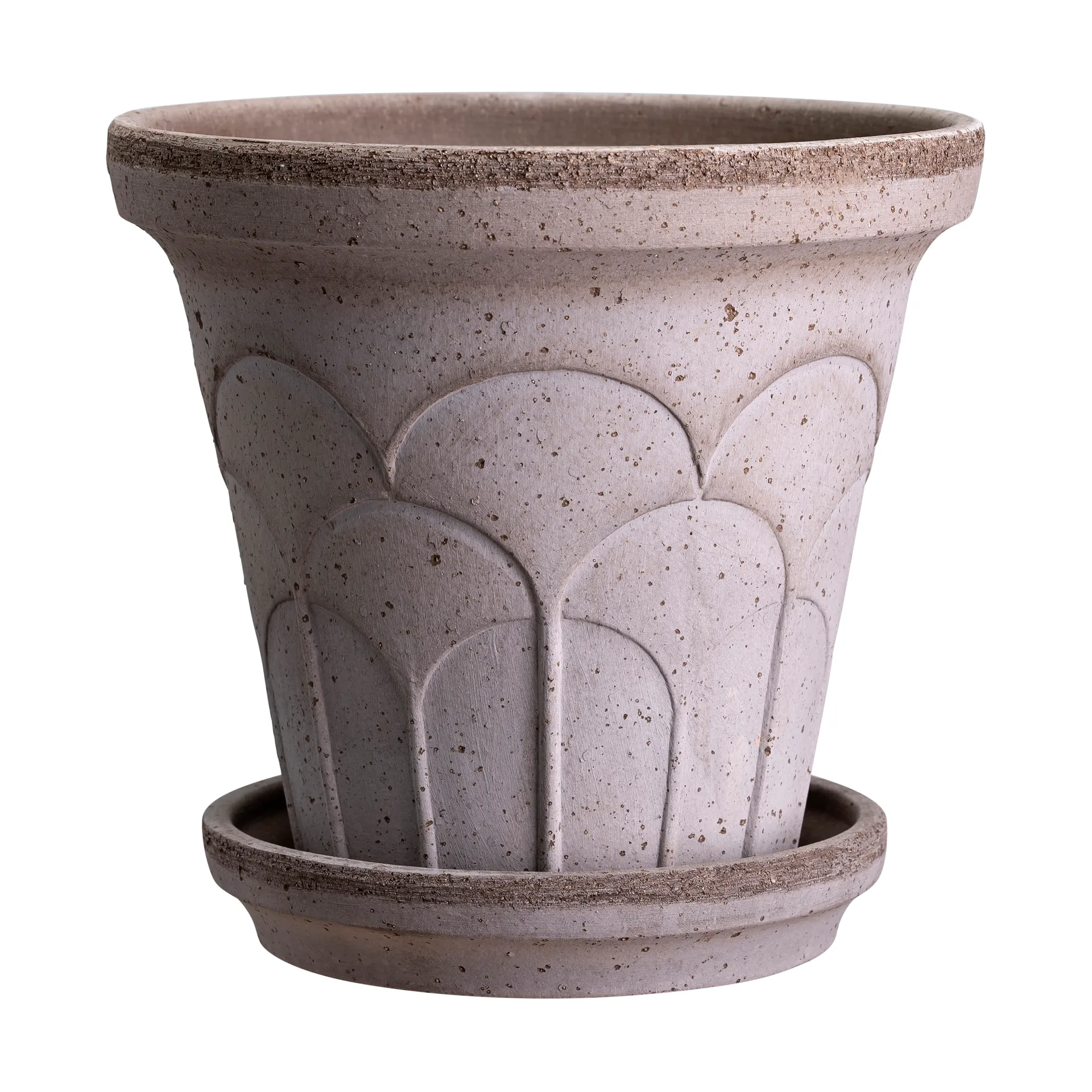 Fleur pot with saucer, 2 pieces, Grey, Ø12 cm Bergs Potter