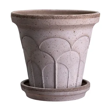 Fleur pot with saucer, 2 pieces - Grey, Ø18 cm - Bergs Potter