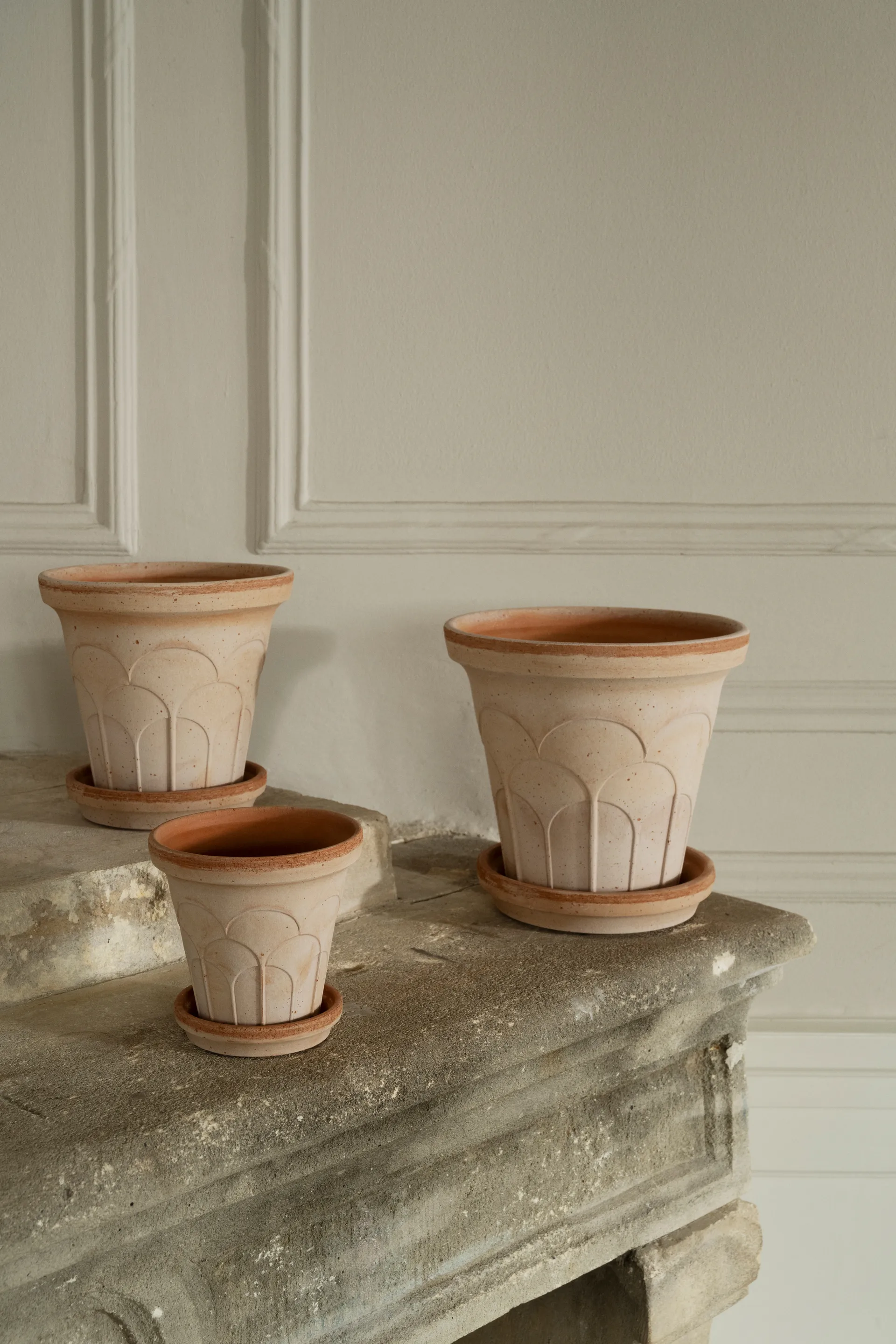 Fleur pot with saucer, 2 pieces, Pink, Ø12 cm Bergs Potter