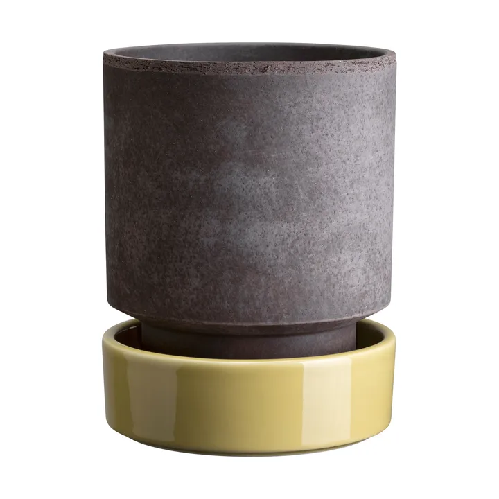 Hoff pot - Ø14 cm, Raw Grey-Pale Yellow - Bergs Potter