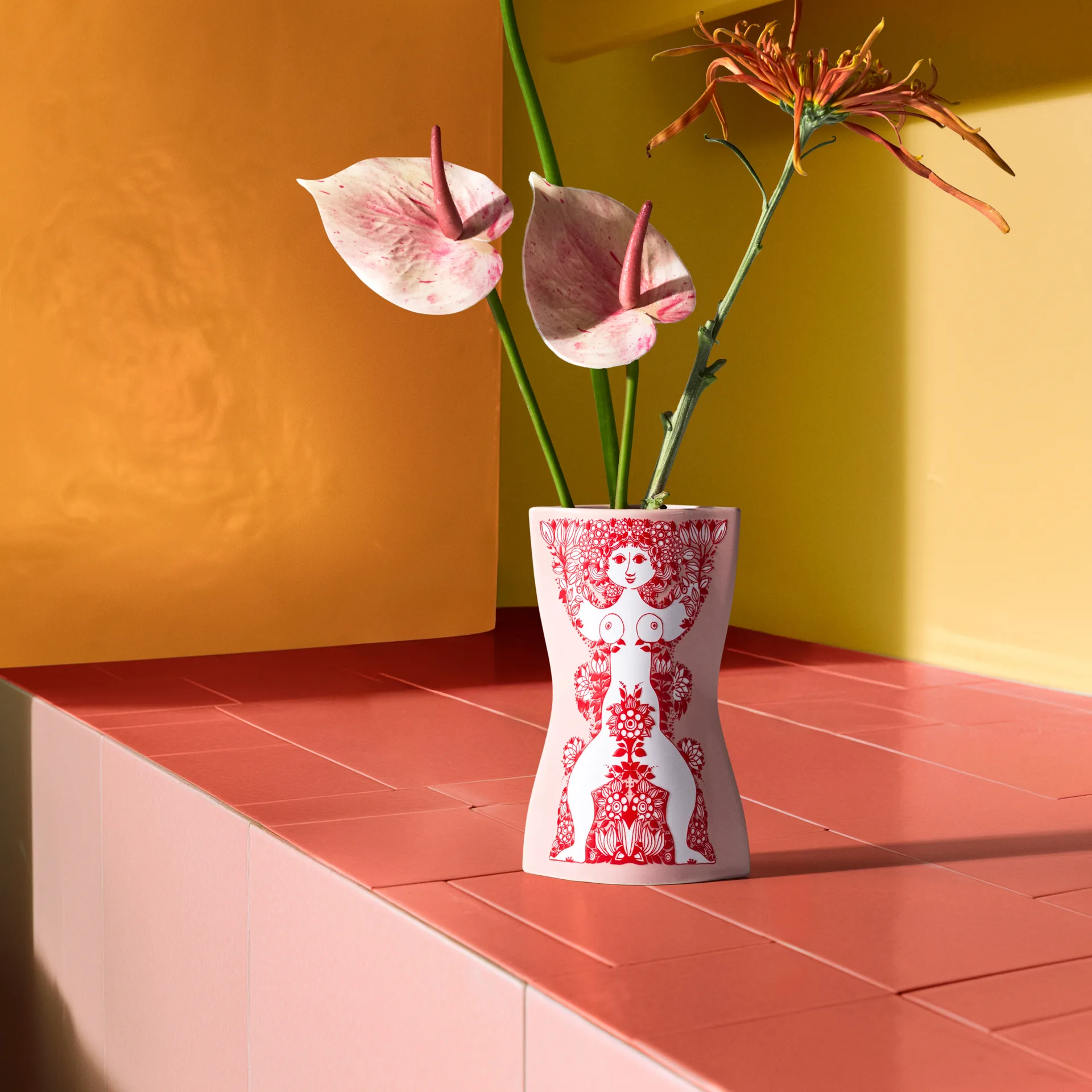 Nina vase, Pink-red, 16.5 cm Bjørn Wiinblad