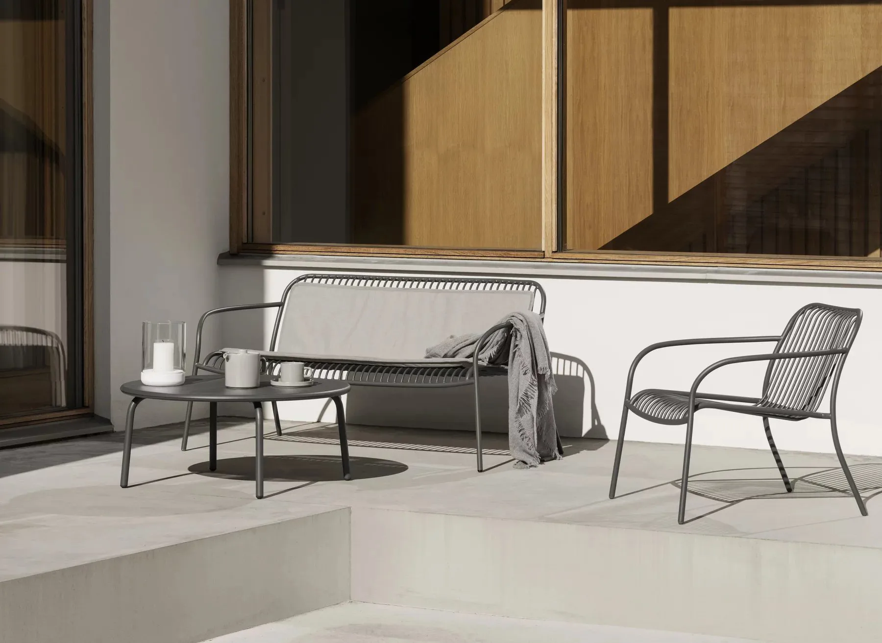 Cushion to YUA lounge sofa, Melange grey blomus