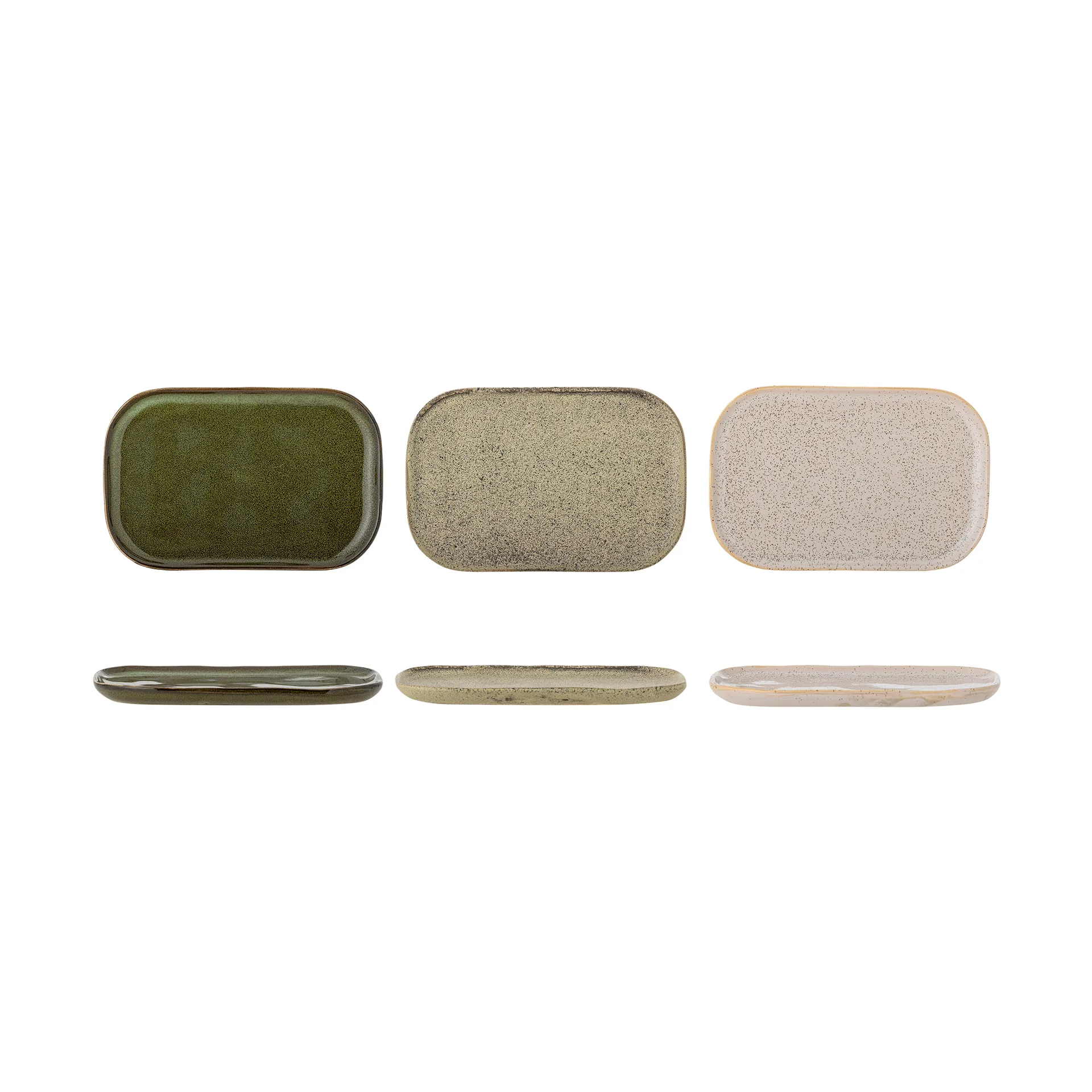 Addison side plate, Green, 3 pieces Bloomingville