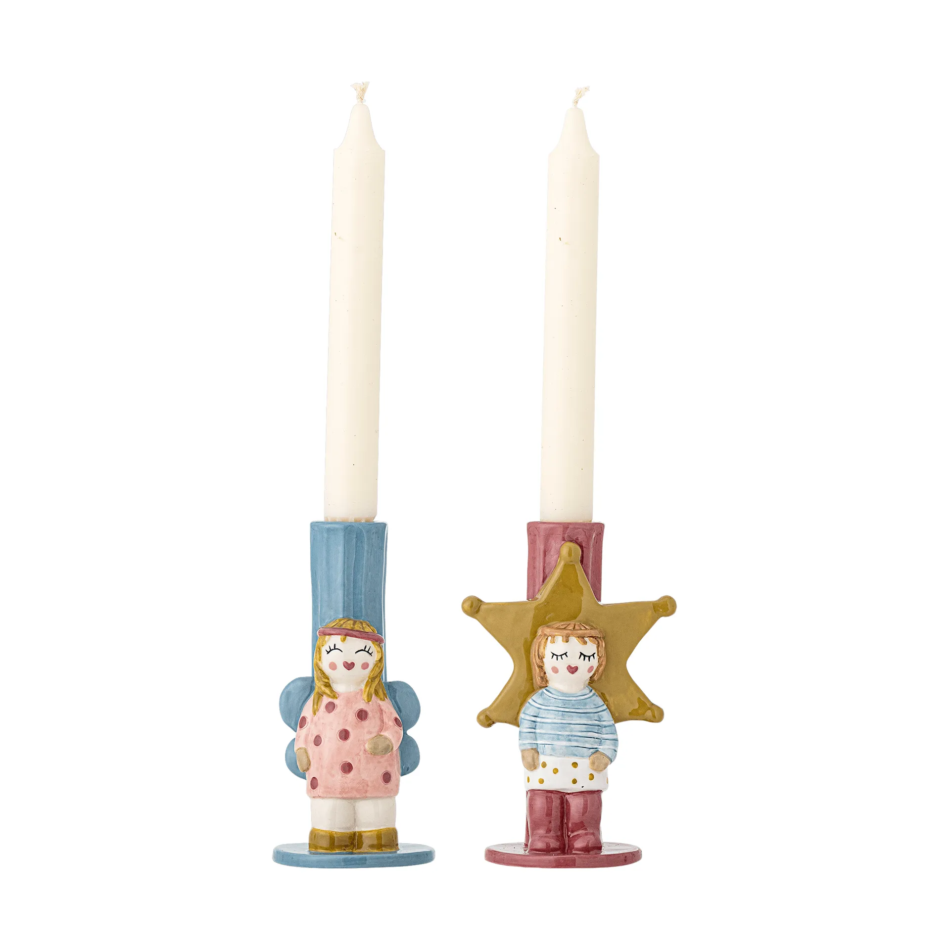Bisby candlestick, Blue-pink, 2 pieces, 15 cm Bloomingville