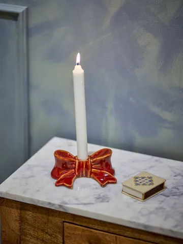 Bow candle holder - Red, 11.5 cm - Bloomingville