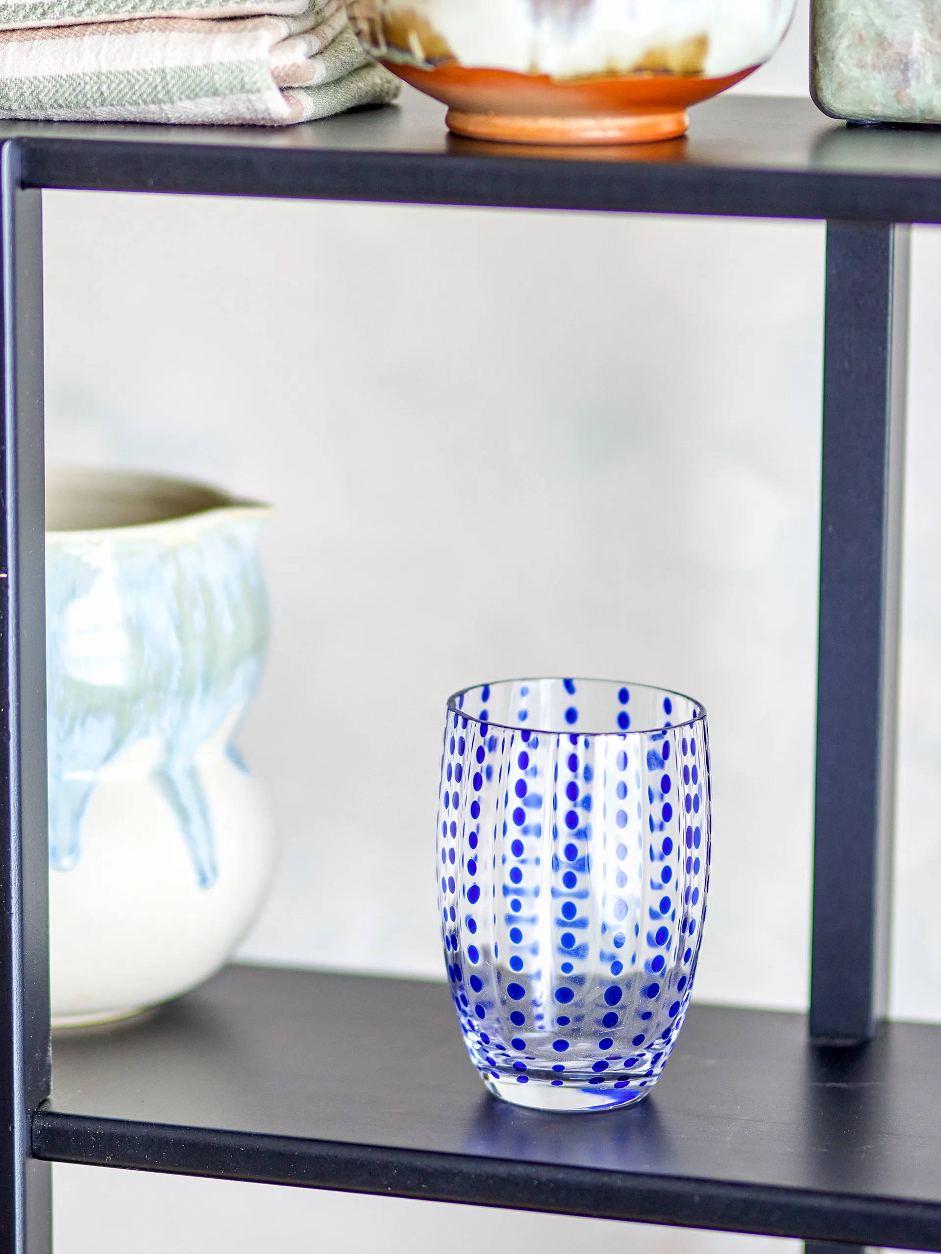 Brinley drinking glasses 4-pack, Blue Bloomingville