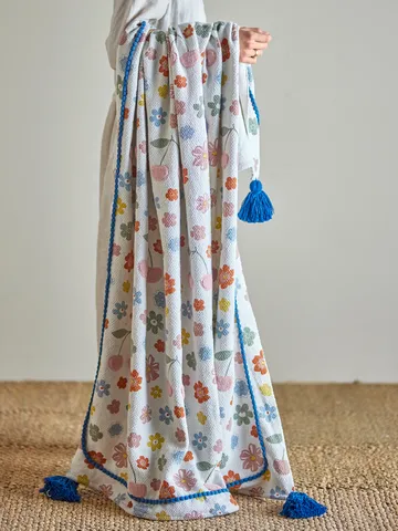 Cherry cotton throw 160x130 cm - Rose - Bloomingville
