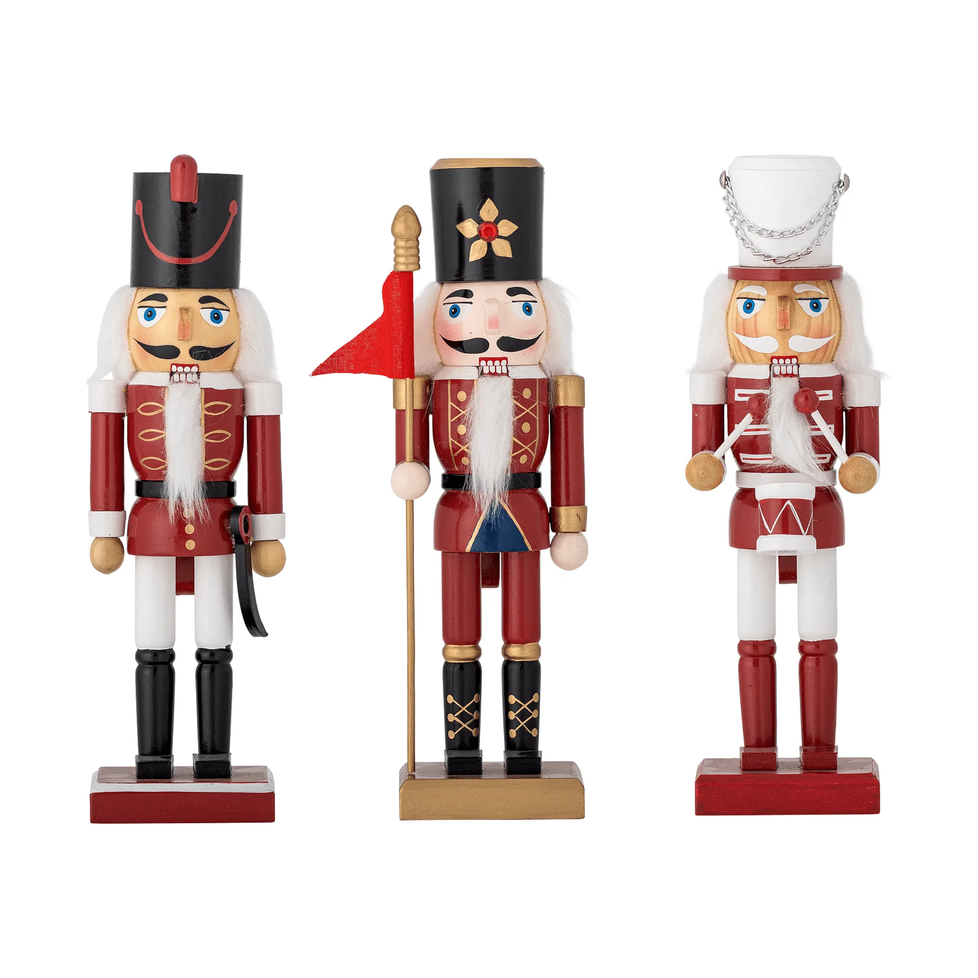 Darren nutcracker Christmas decoration, Red, 3 pieces, 25 cm Bloomingville
