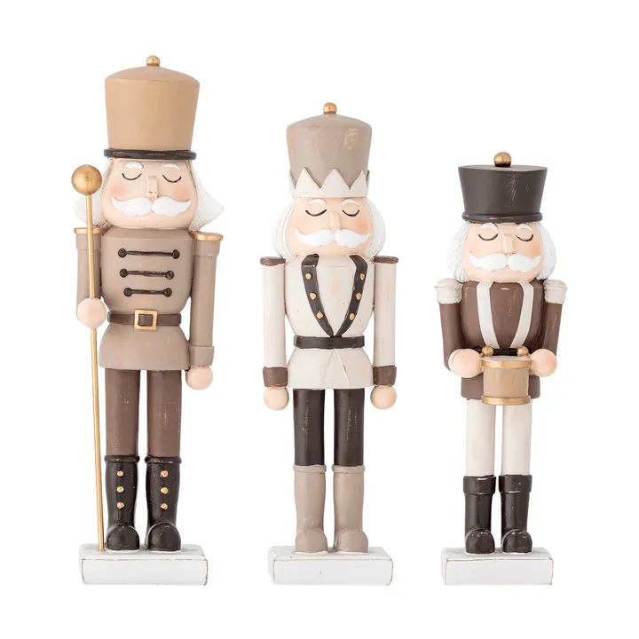Darryl nutcracker Christmas decoration - Brown, 3 pieces - Bloomingville