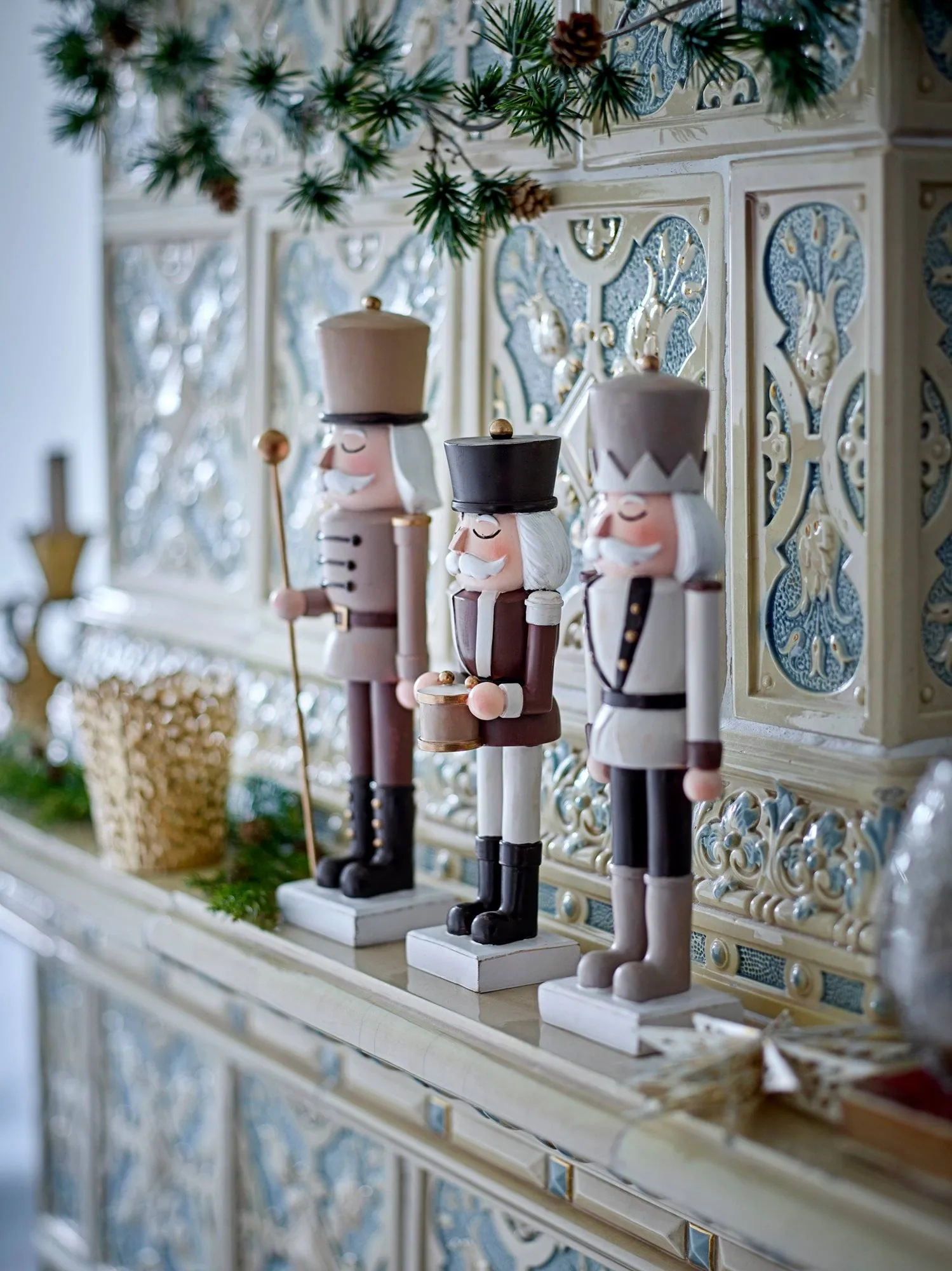 Darryl nutcracker Christmas decoration, Brown, 3 pieces Bloomingville