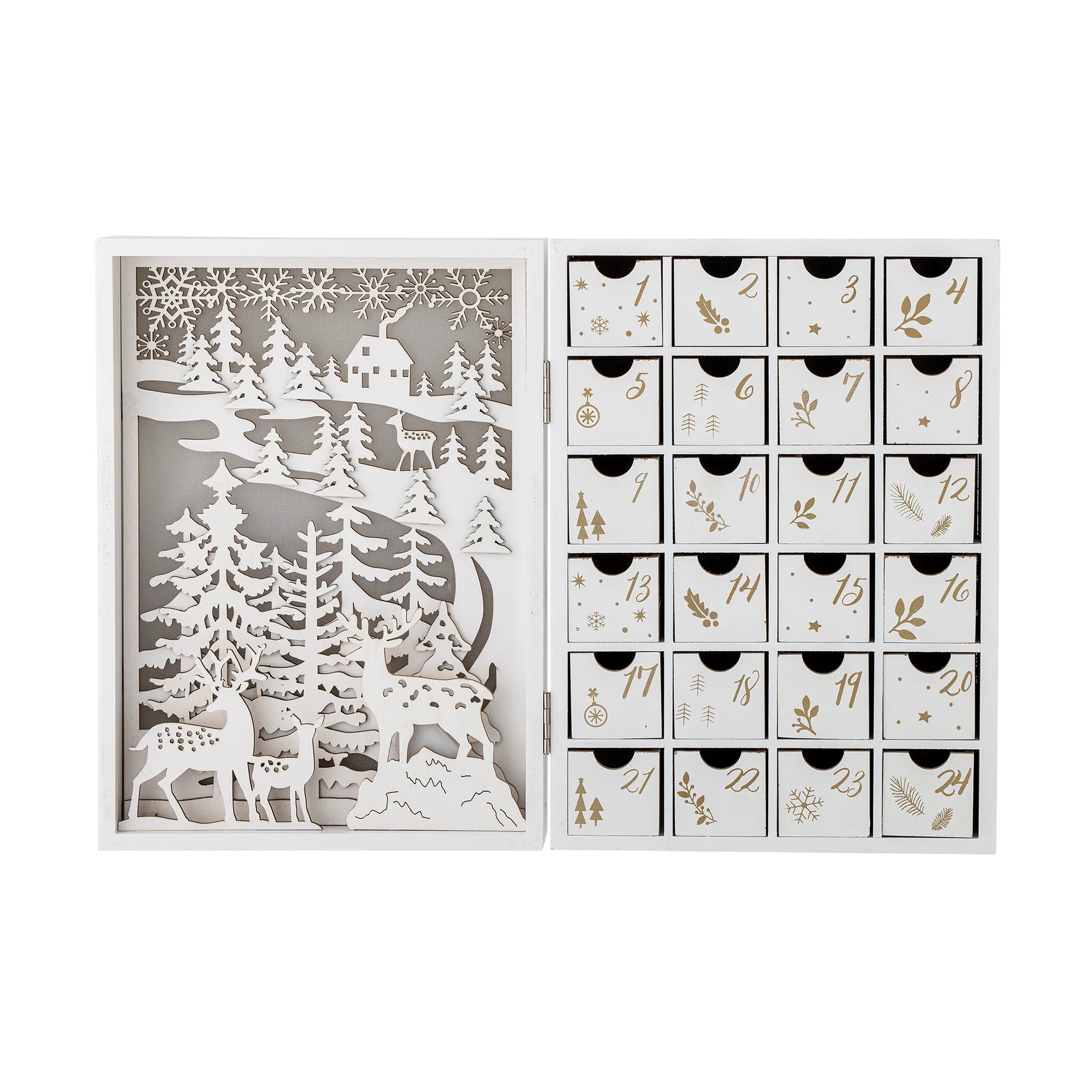 Elimar Advent Calendar with lighting, White Bloomingville