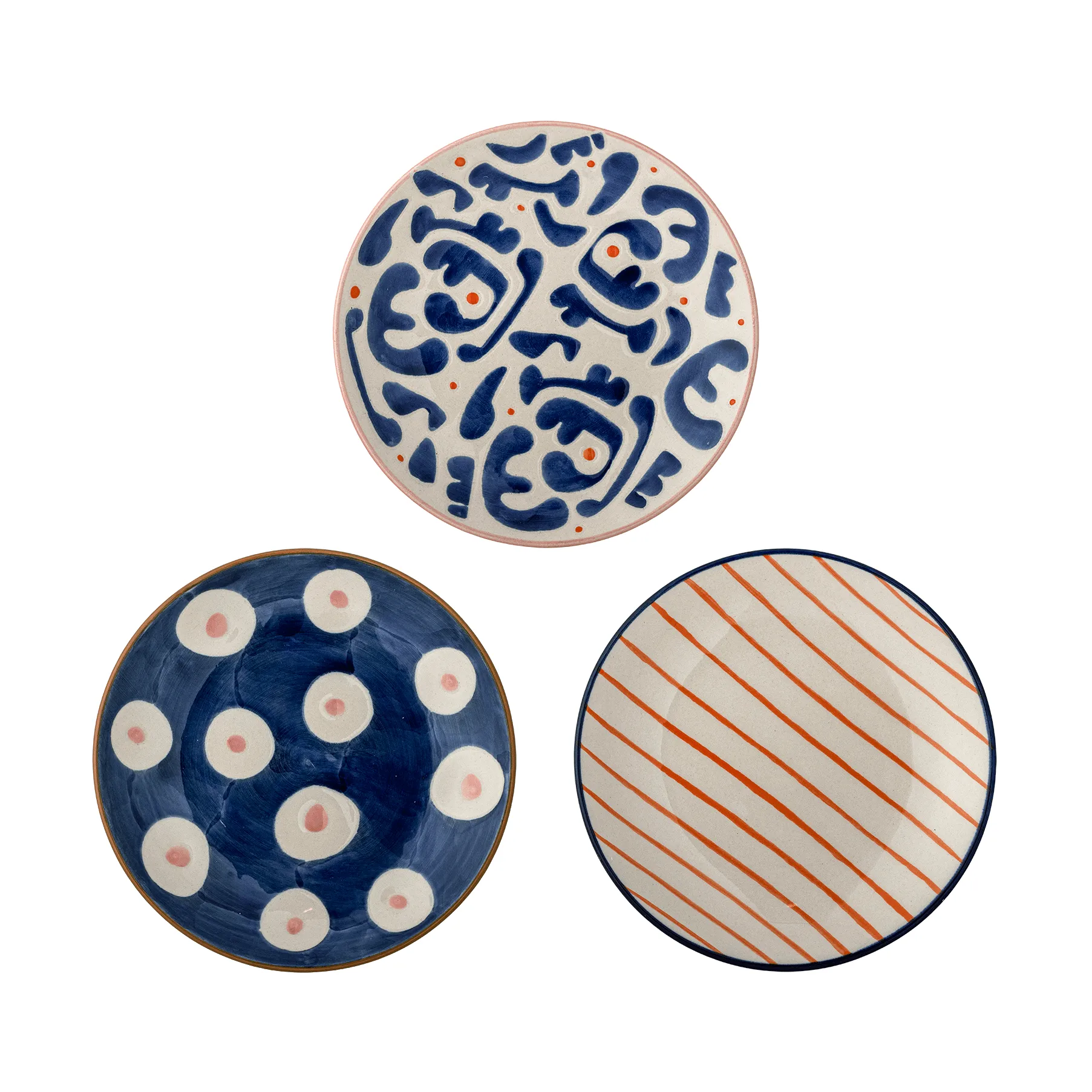 Eviaya plate, Multi, 3 pieces Bloomingville
