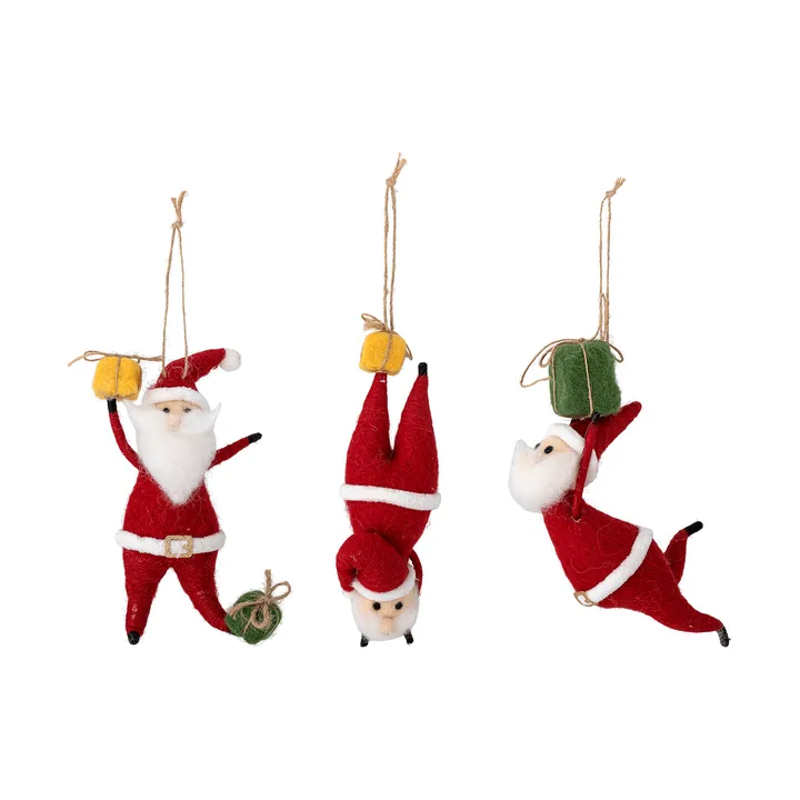 Giles Christmas hanging decoration - Red, 3 pieces, 17 cm - Bloomingville