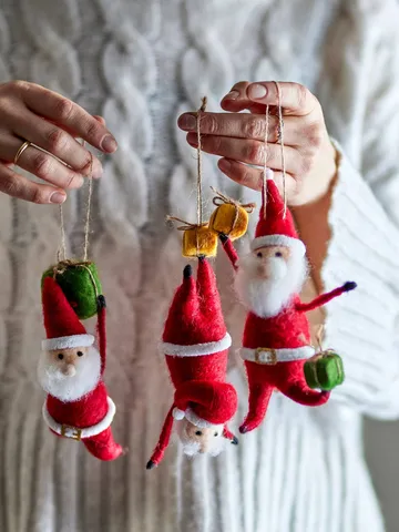 Giles Christmas hanging decoration - Red, 3 pieces, 17 cm - Bloomingville