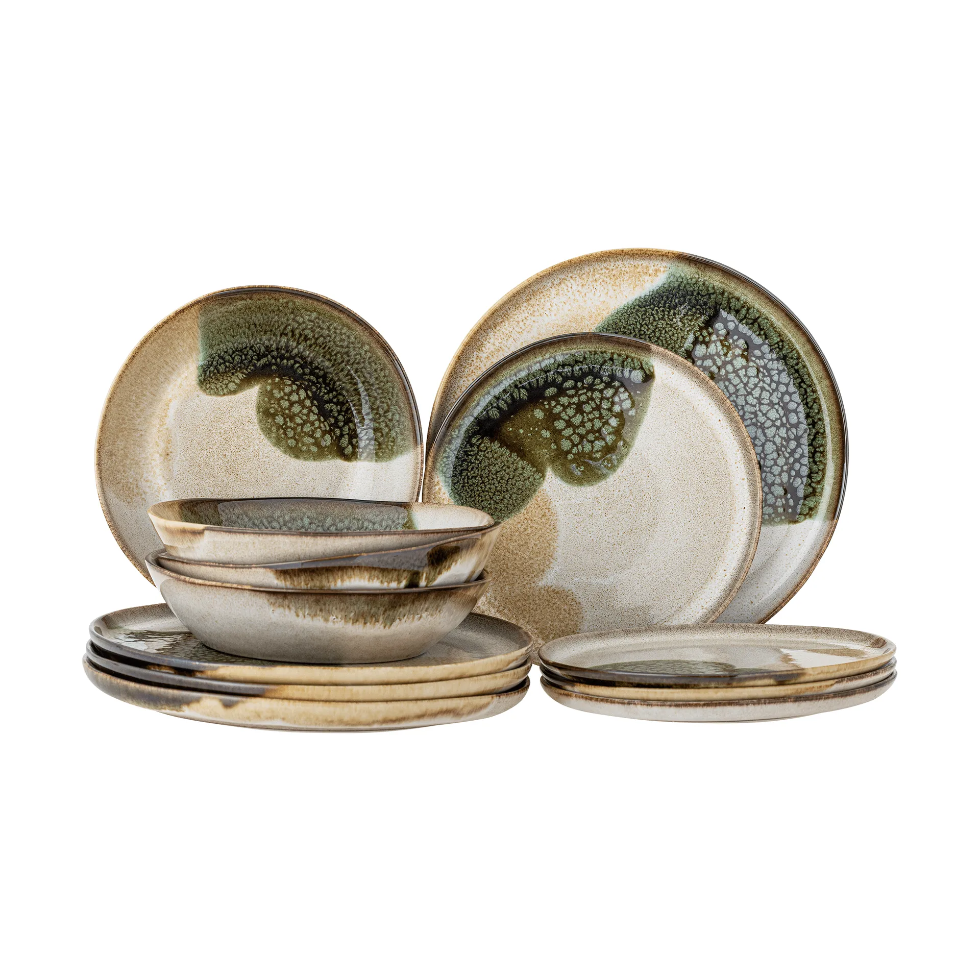Jules dinner set 12-piece, Green Bloomingville
