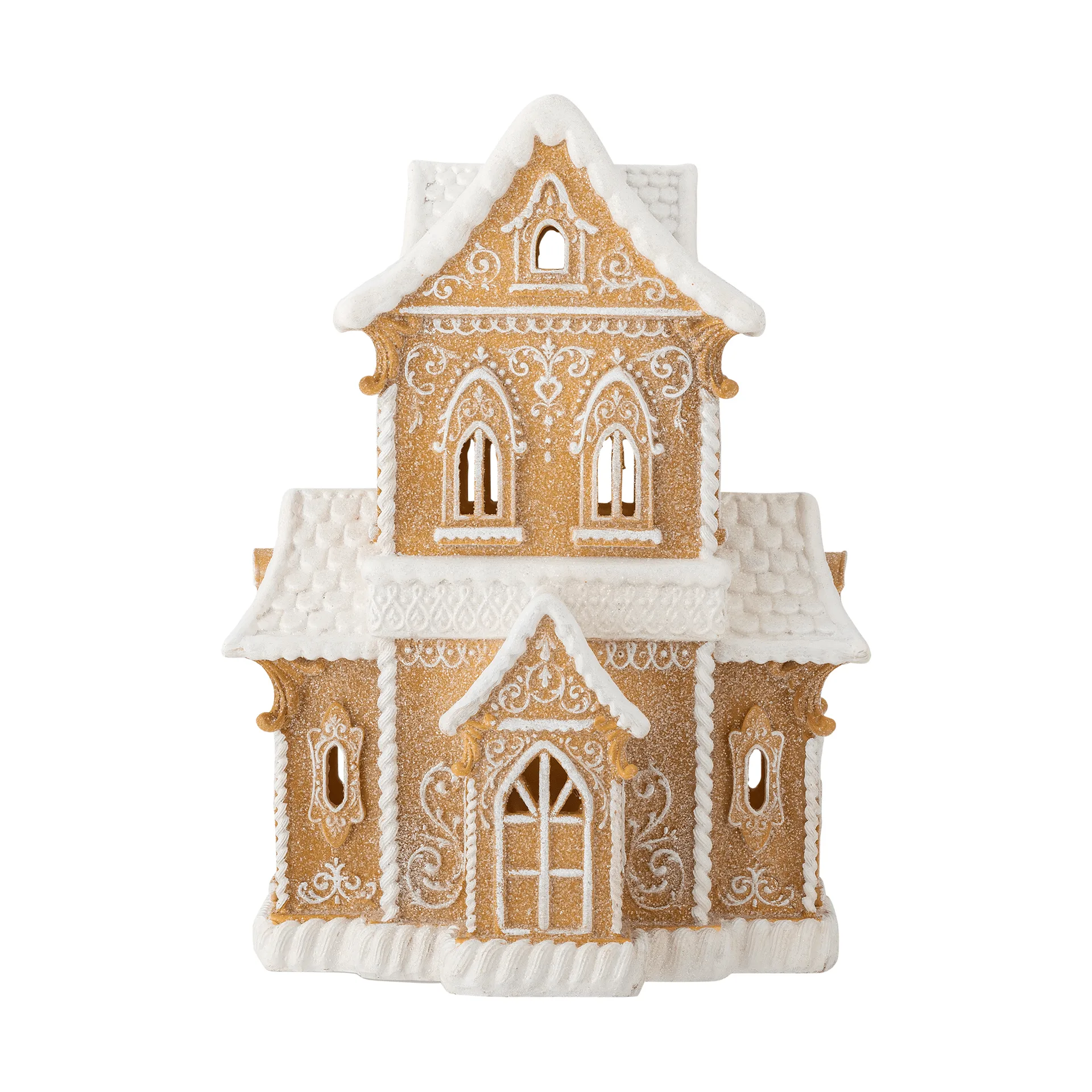 Kevin decorative house with light, Brown, 37 cm Bloomingville