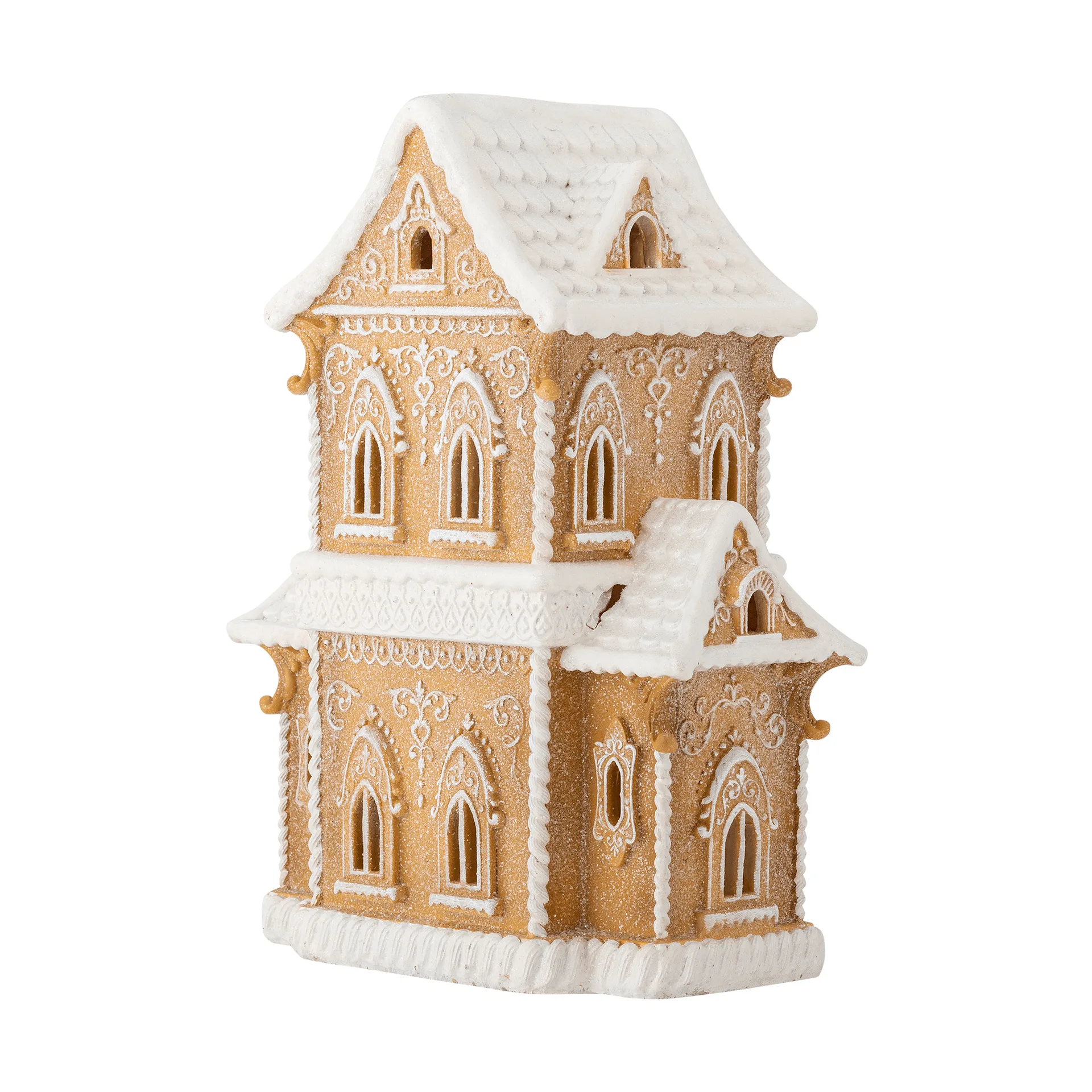 Kevin decorative house with light, Brown, 37 cm Bloomingville