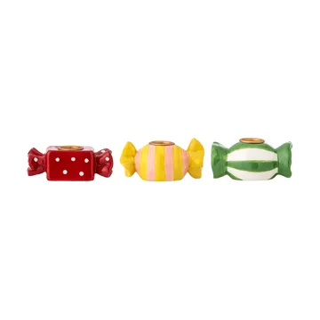 Leiano candleholder - Yellow-red-green, 3 pieces, 10 cm - Bloomingville