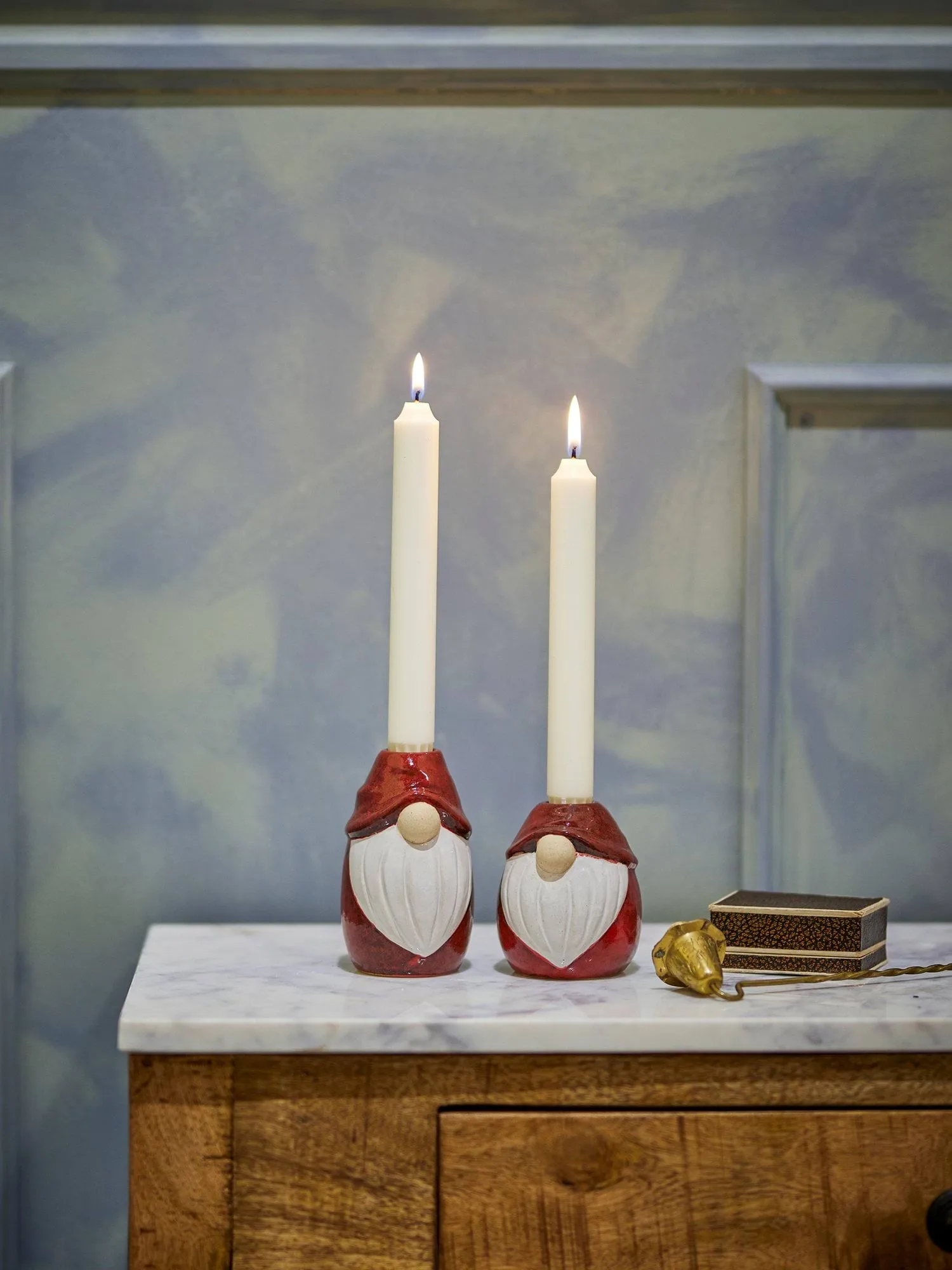 Lyda candleholder, Red, 2 pieces, Ø7 cm Bloomingville