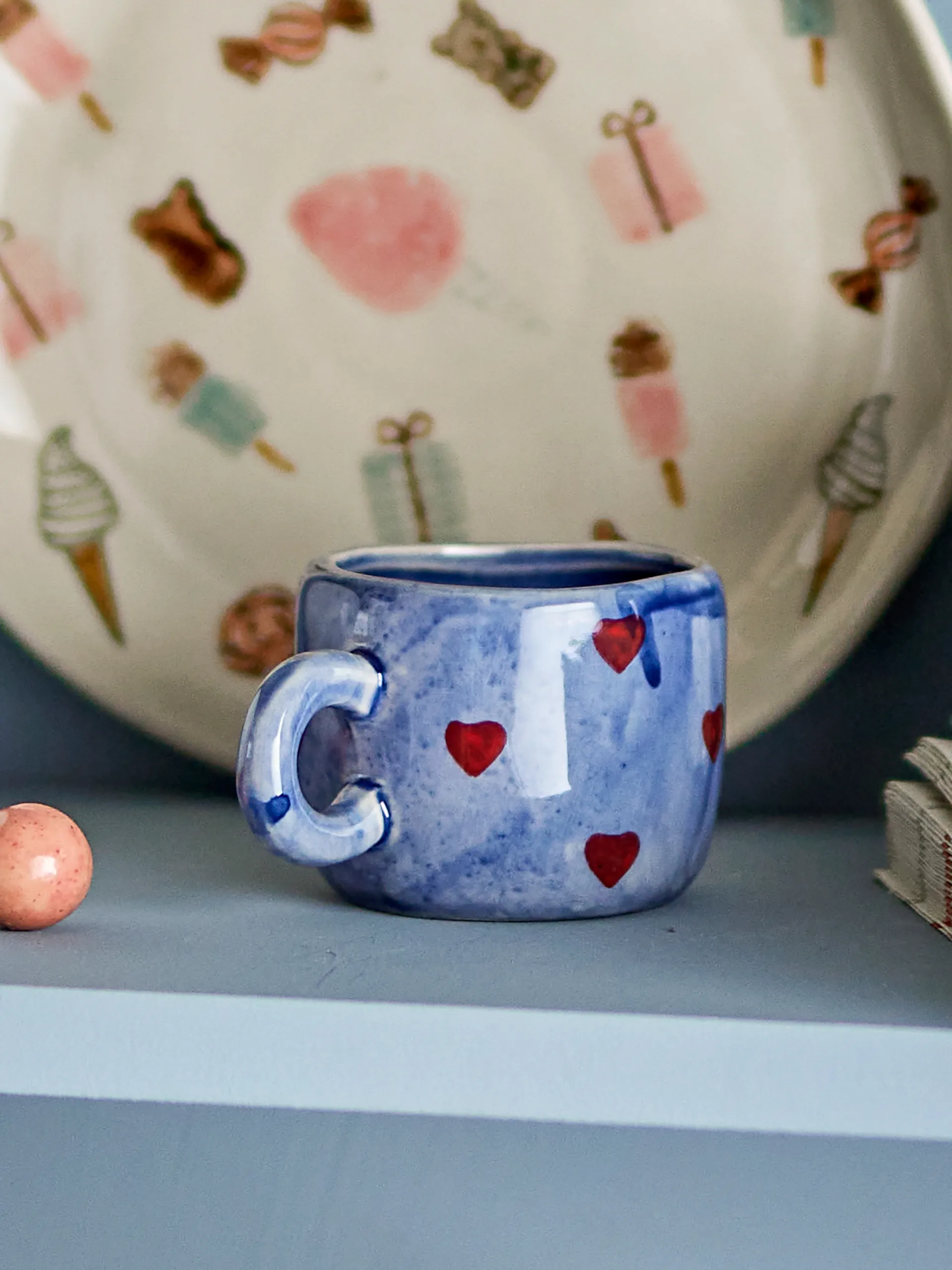 Nini cup 11.5 cl, Blue-hearts Bloomingville