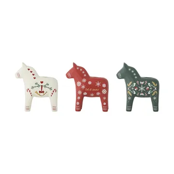 Number candle holder - White-red-green, 3 pieces, 10 cm - Bloomingville