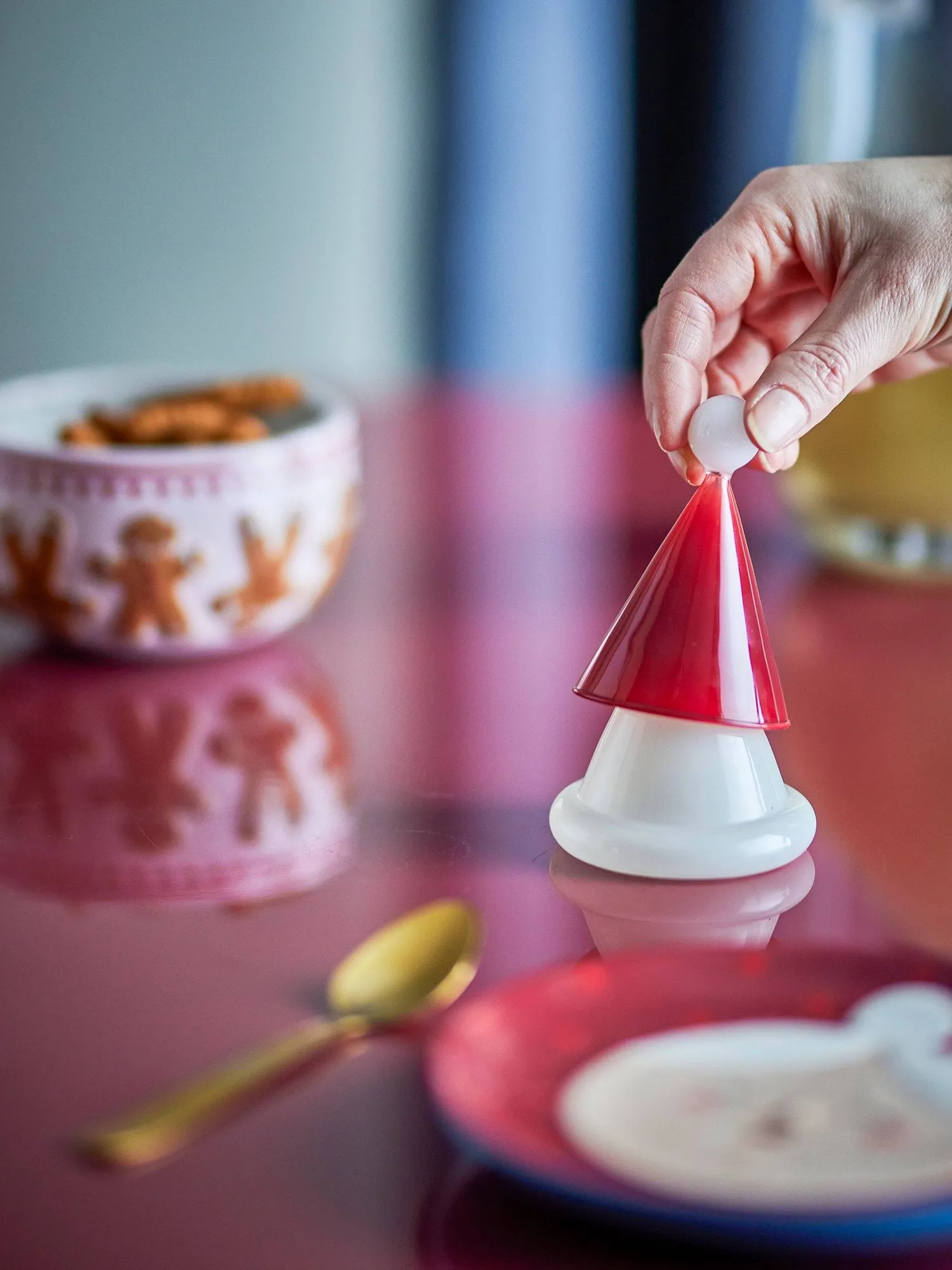 Patrice toothpick holder, Red, Ø7 cm Bloomingville