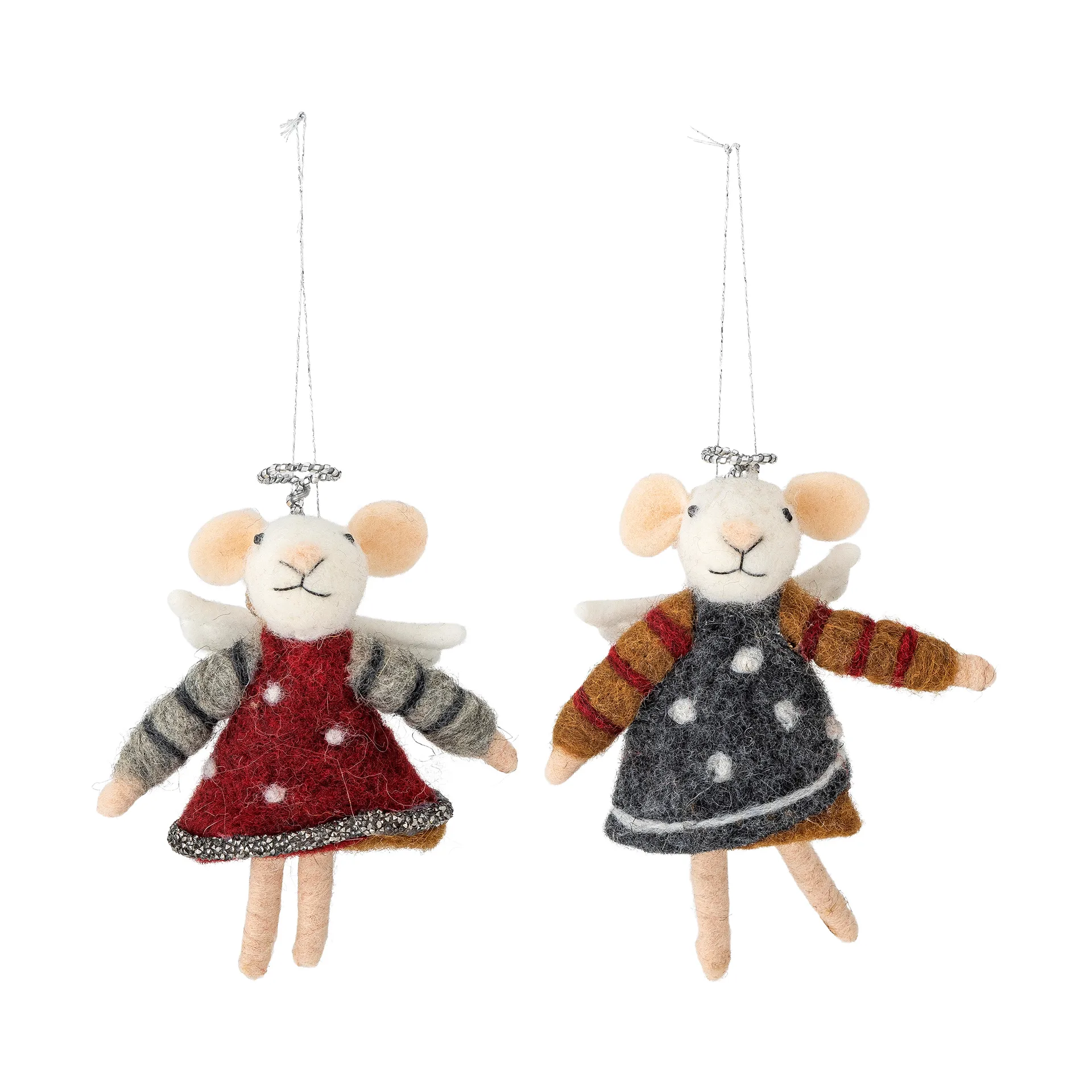 Peo Christmas tree decorations wool 2 pieces, Red Bloomingville