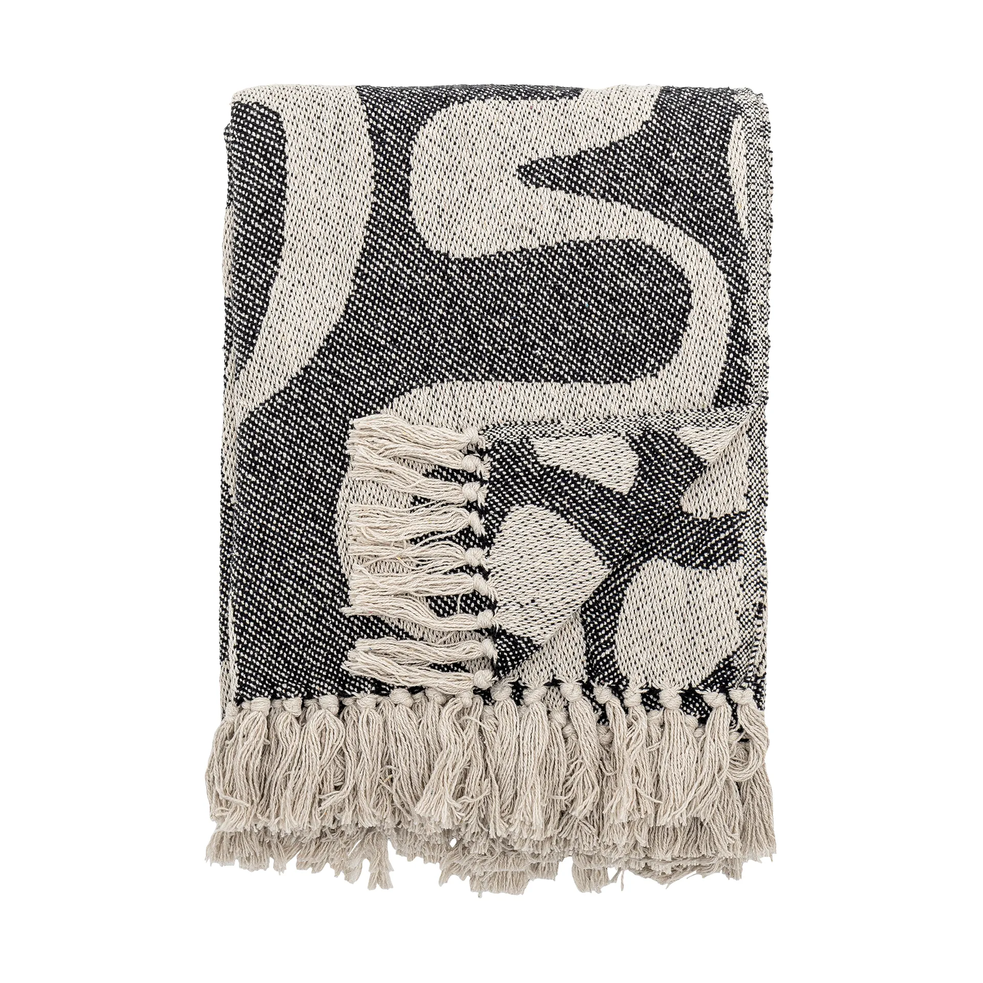 Salobre throw cotton 160x130 cm, Black Bloomingville