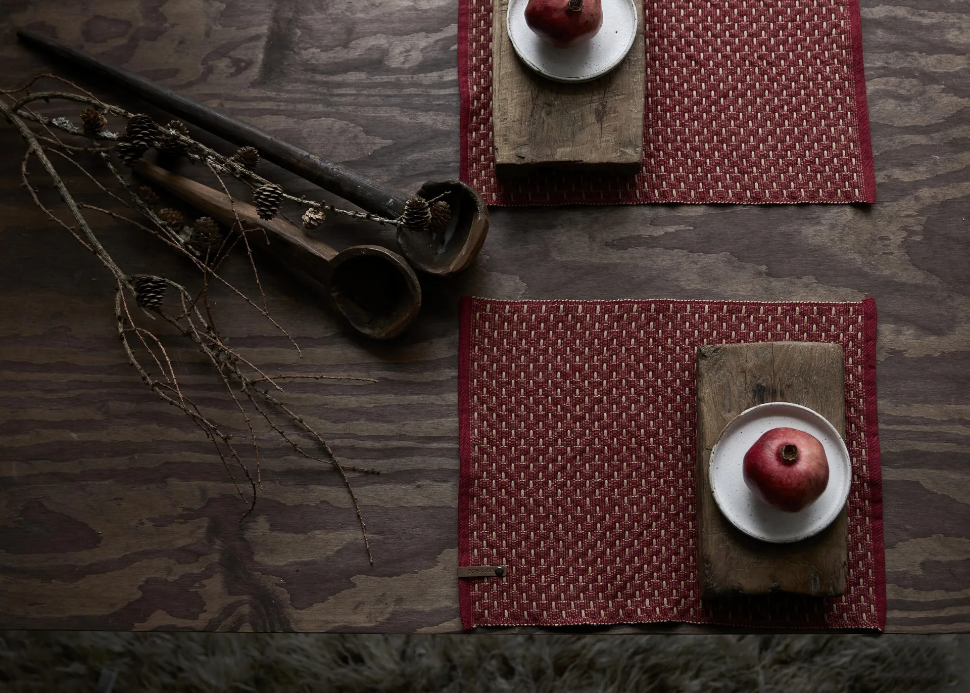 Theun placemat 35x45 cm, Red-nature Boel & Jan