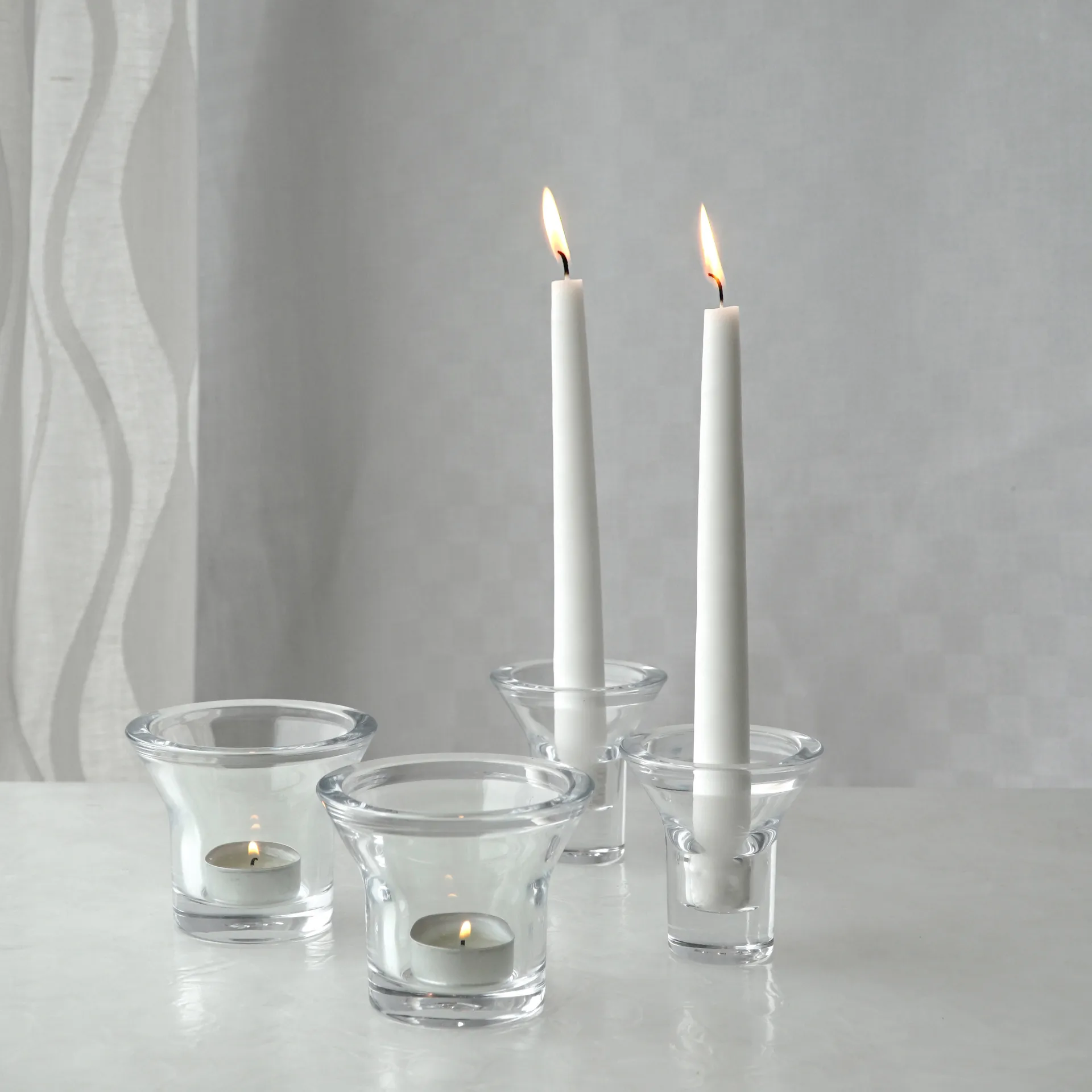 Lumi candlestick 8 cm, Clear Born In Sweden