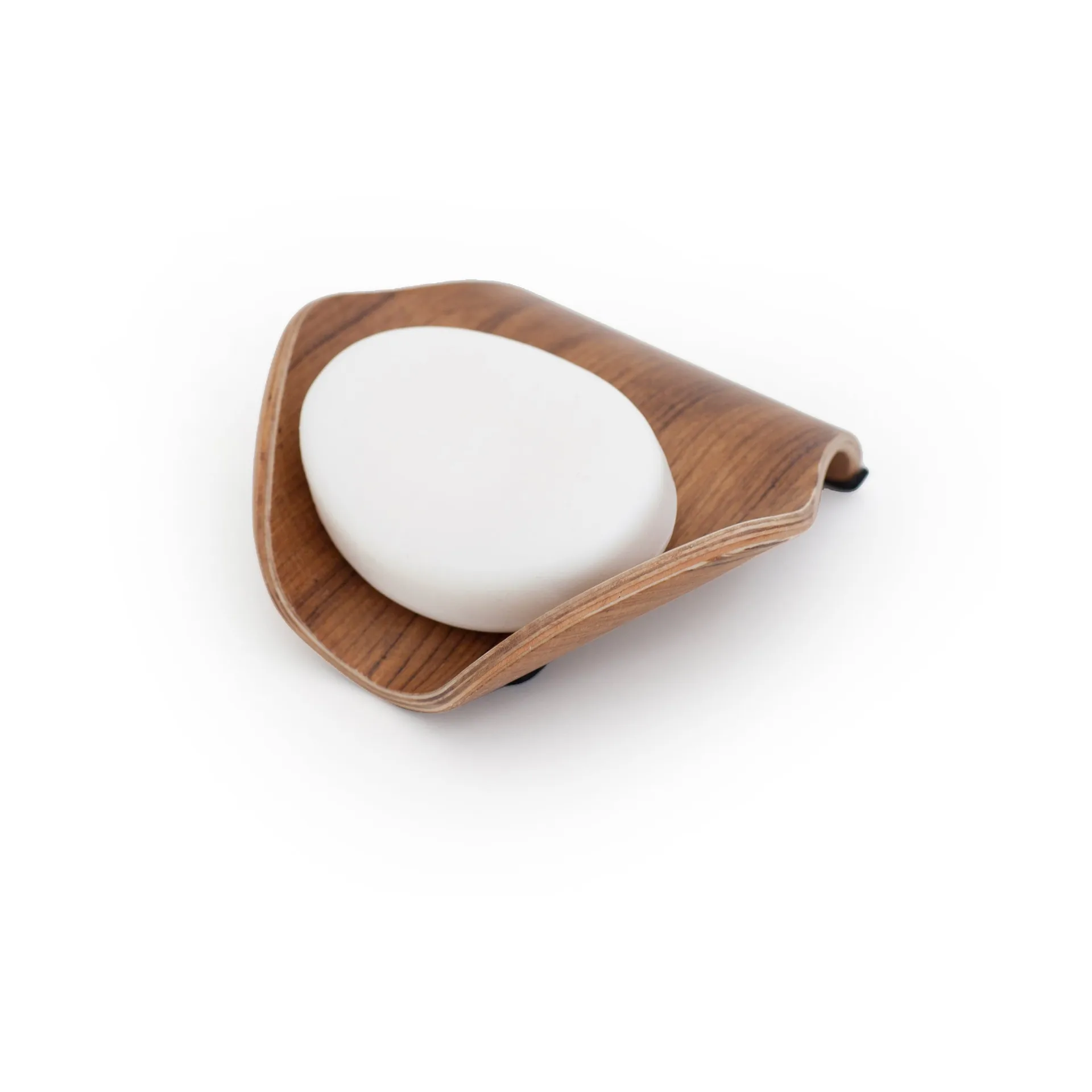 Leaf™ Soap Dish with Drainage 11.5x11.5 cm, Walnut Bosign