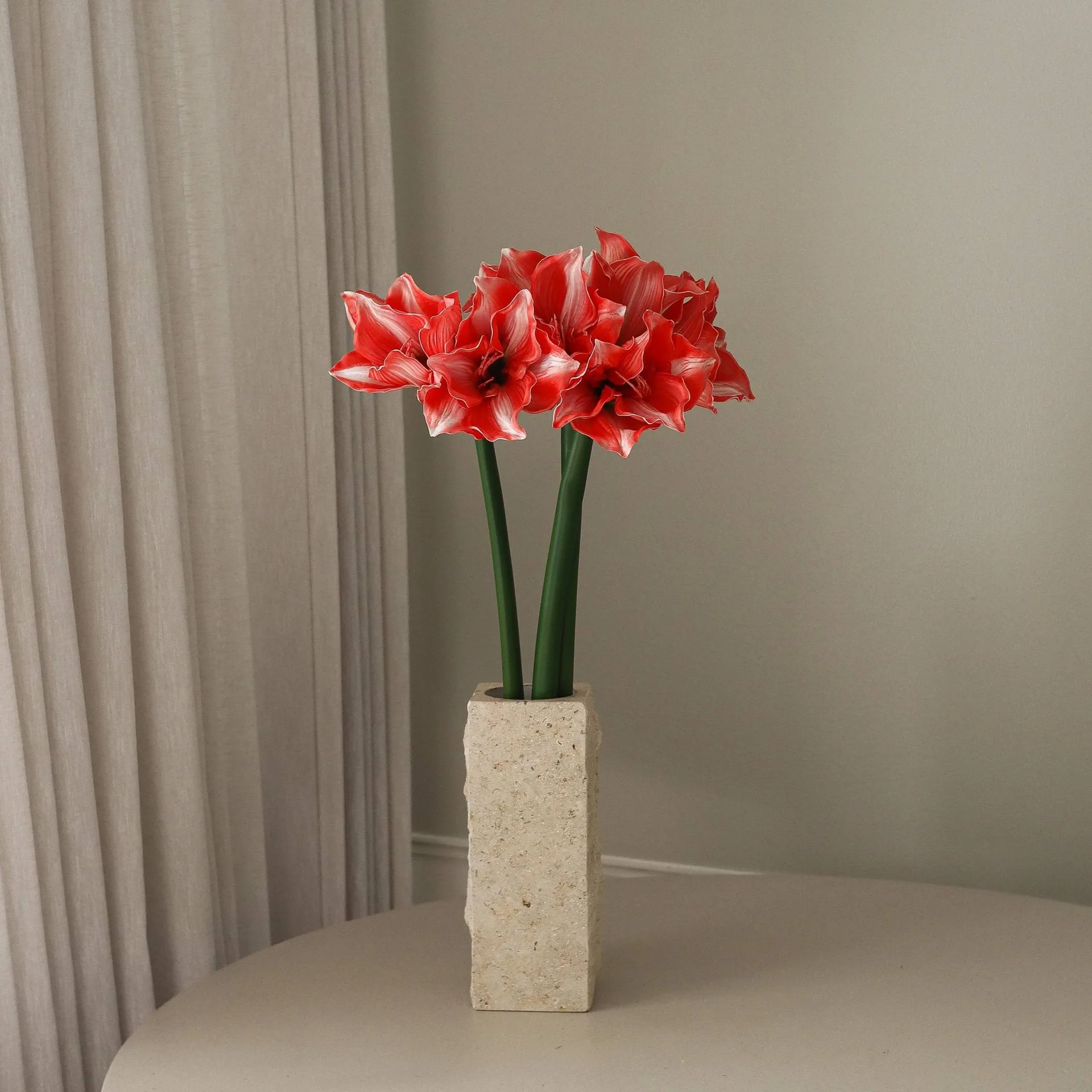 Amaryllis artificial flower, Dark red, 72 cm Botané