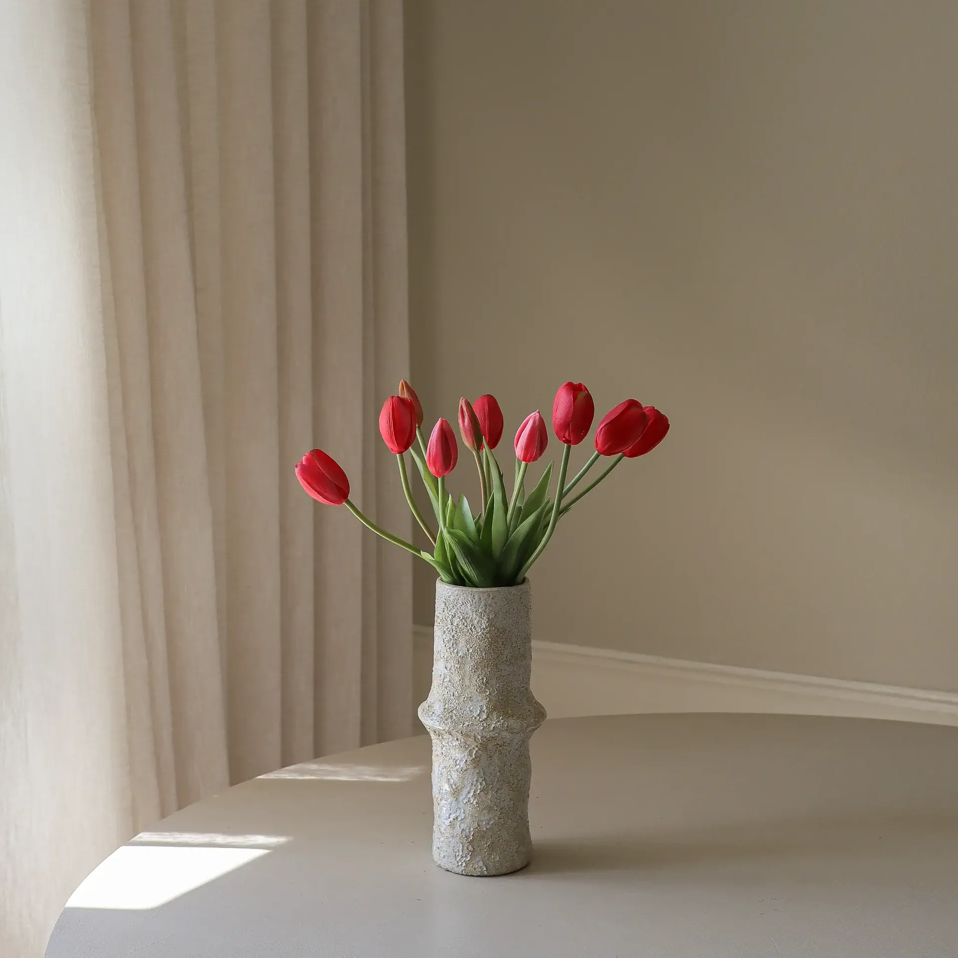 Artificial tulip bouquet, Light red, 5 pcs Botané