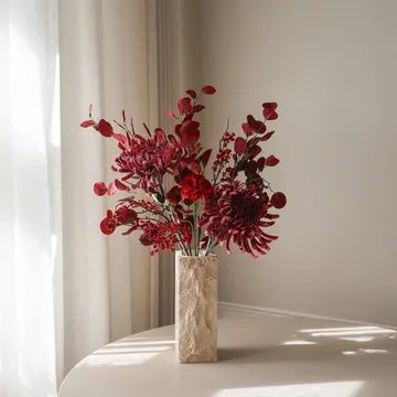 Berry drama artificial bouquet - Spider chrysanthemum, carnation, eucalyptus, 84 cm - Botané