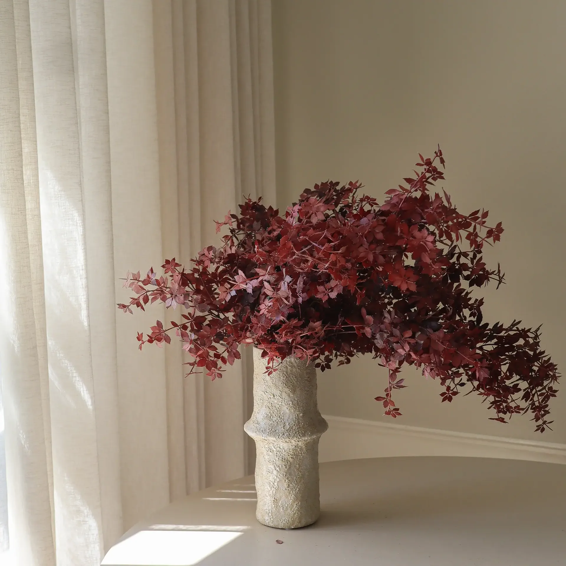 Burgundy Maple Branch artificial bouquet, 107 cm, 4 pcs Botané