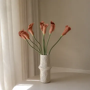 Calla lily artificial bouquet - Brown, 62 cm, 8 pcs - Botané