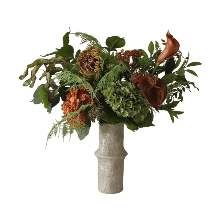 Cedar Grove artificial bouquet - Hydrangea–semi-cactus dahlia–calla, 90 cm, 14 pcs - Botané