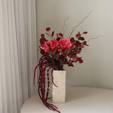 Deep bloom artificial bouquet - Amaryllis, eucalyptus, amaranth, branches, 120 cm - Botané
