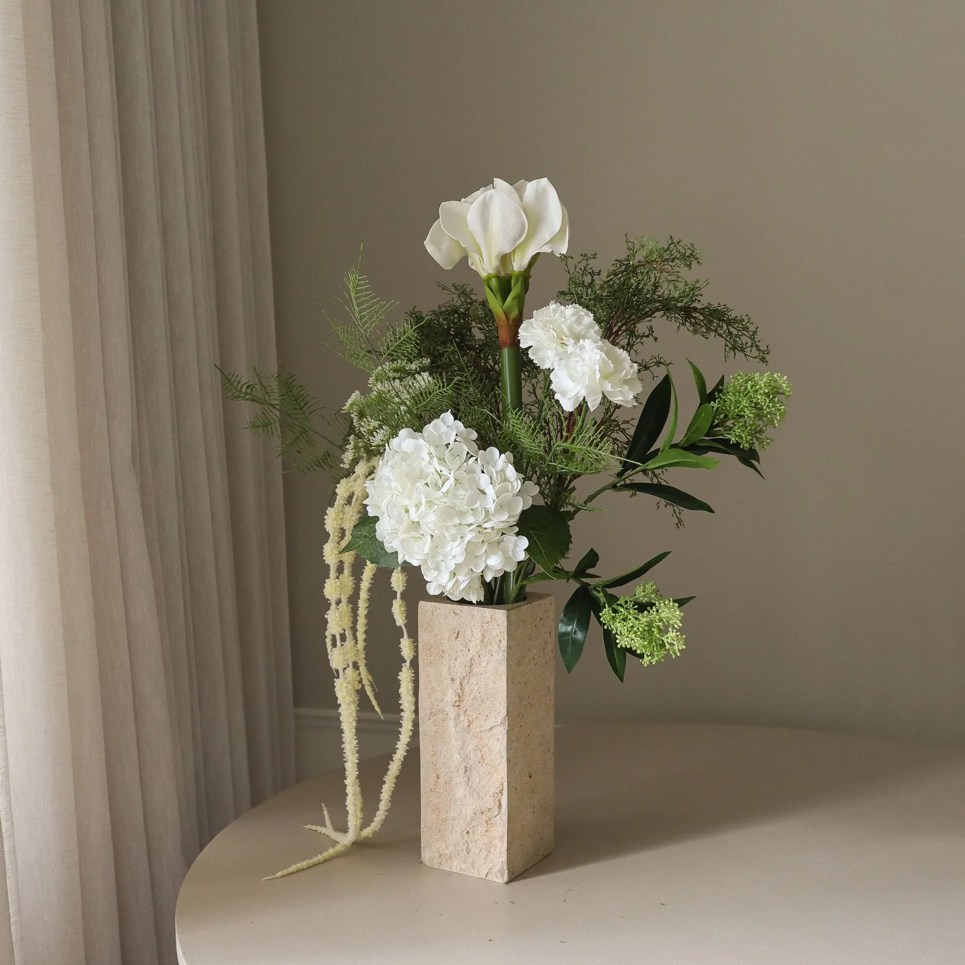 Frosted garden artificial bouquet, Amaryllis, hydrangea, carnations, amaranth, 90 cm Botané
