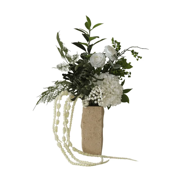 Green veil artificial bouquet - Ranunculus, hydrangea, amaranth, 85 cm - Botané