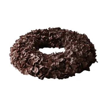 Hortensia Wreath flower wreath - Brown, 40 cm - Botané