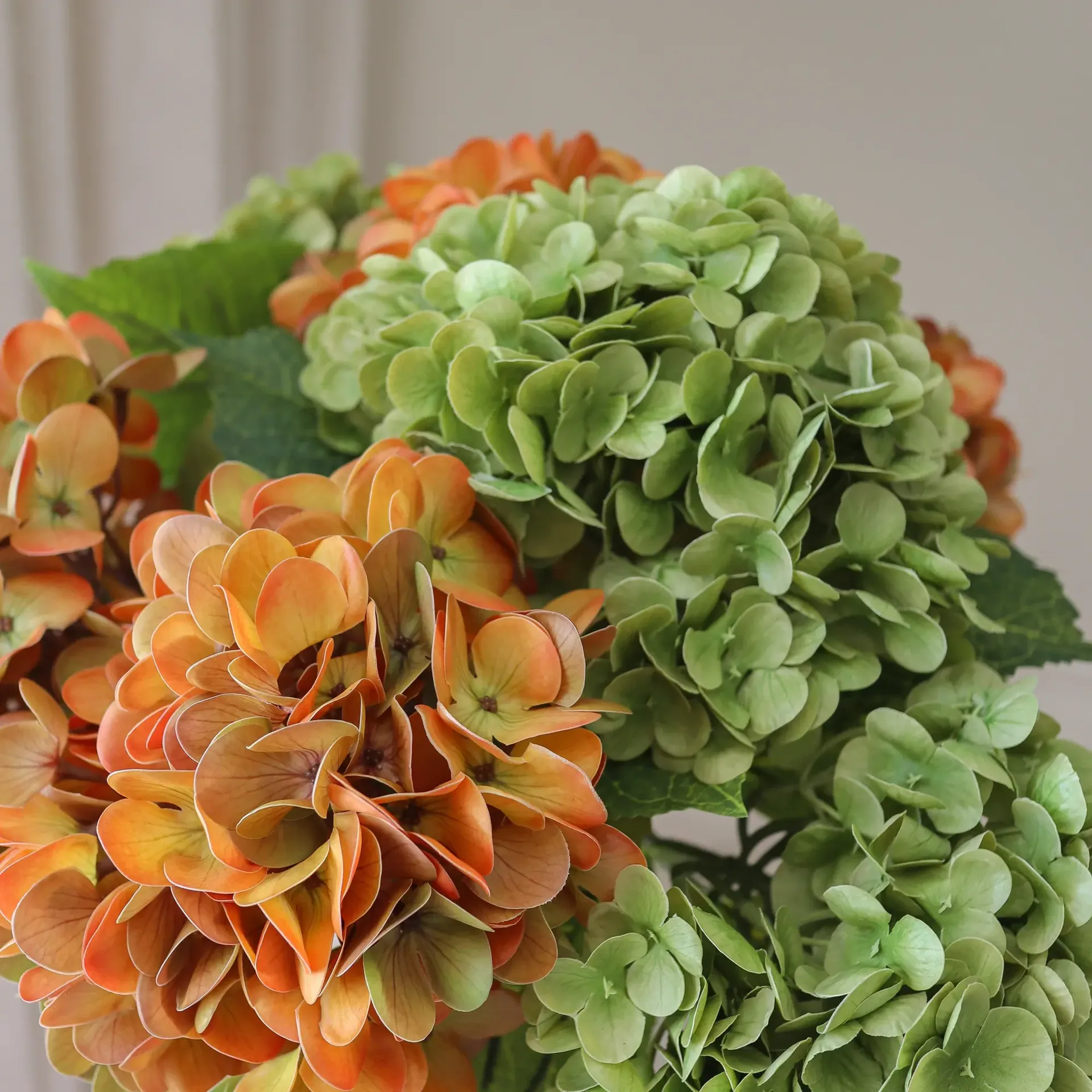 Hydrangea artificial bouquet, Copper, 60 cm, 7 pcs Botané