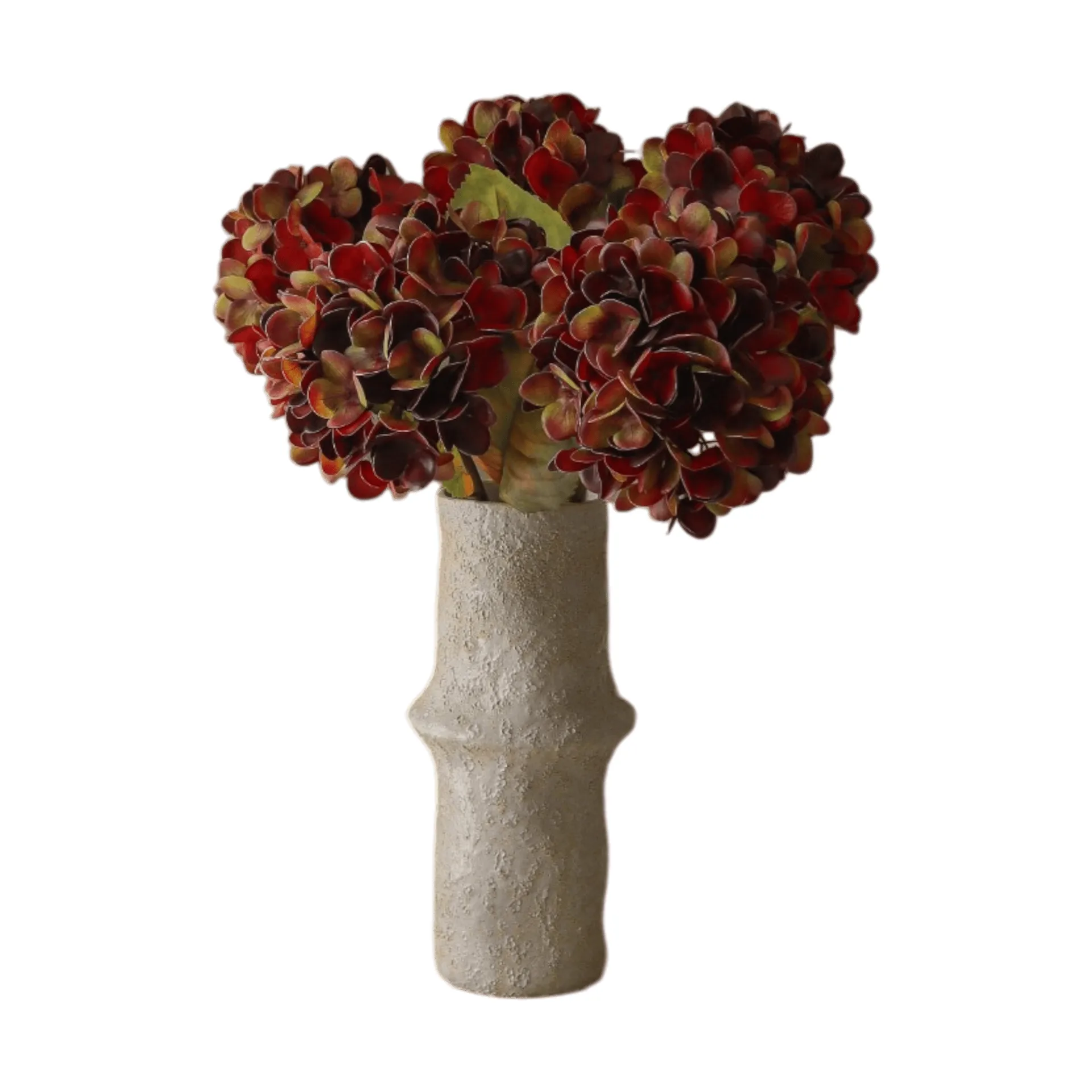 Hydrangea artificial bouquet, Deep burgundy, 60 cm, 6 pcs Botané