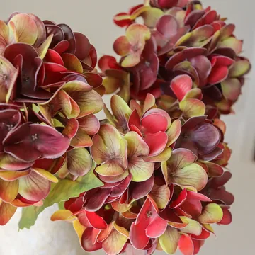 Hydrangea artificial bouquet - Deep burgundy, 60 cm, 6 pcs - Botané
